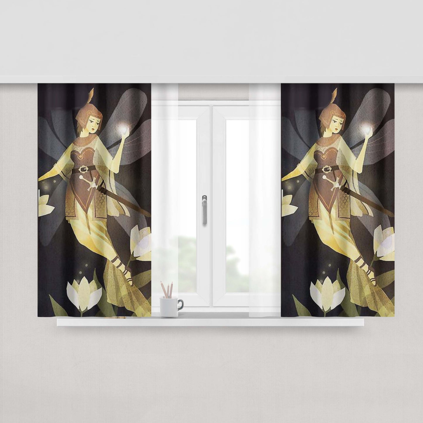 A Little Fish Fabric Window Curtains