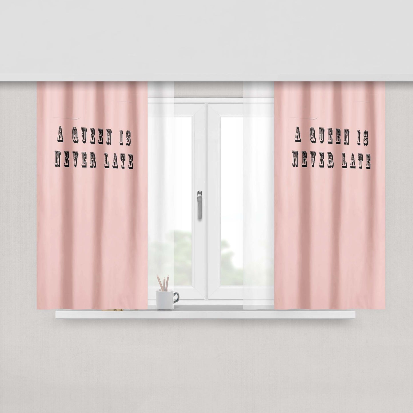 A Person Looking Up Fabric Window Curtains