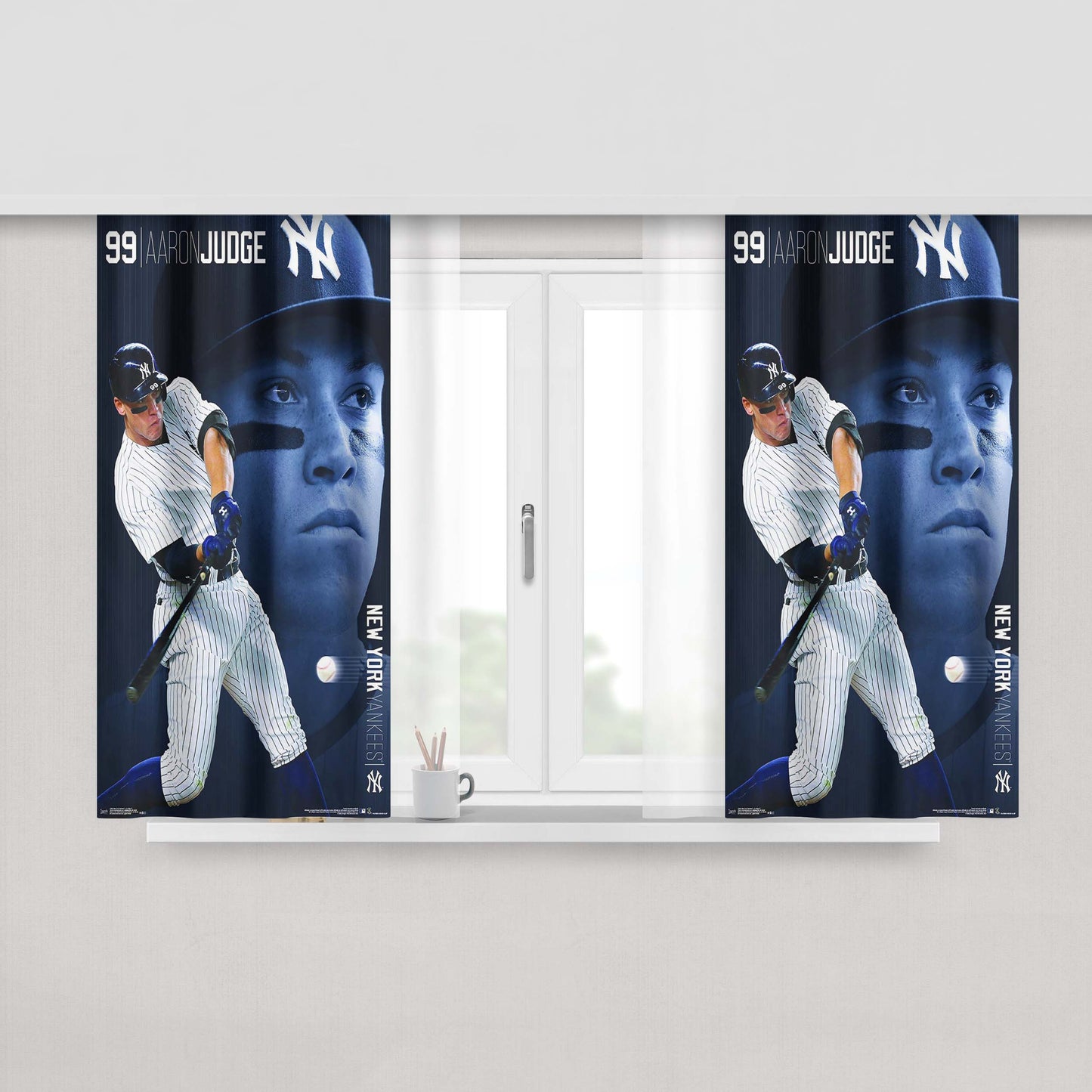 Aaron Hernandez Fabric Window Curtains