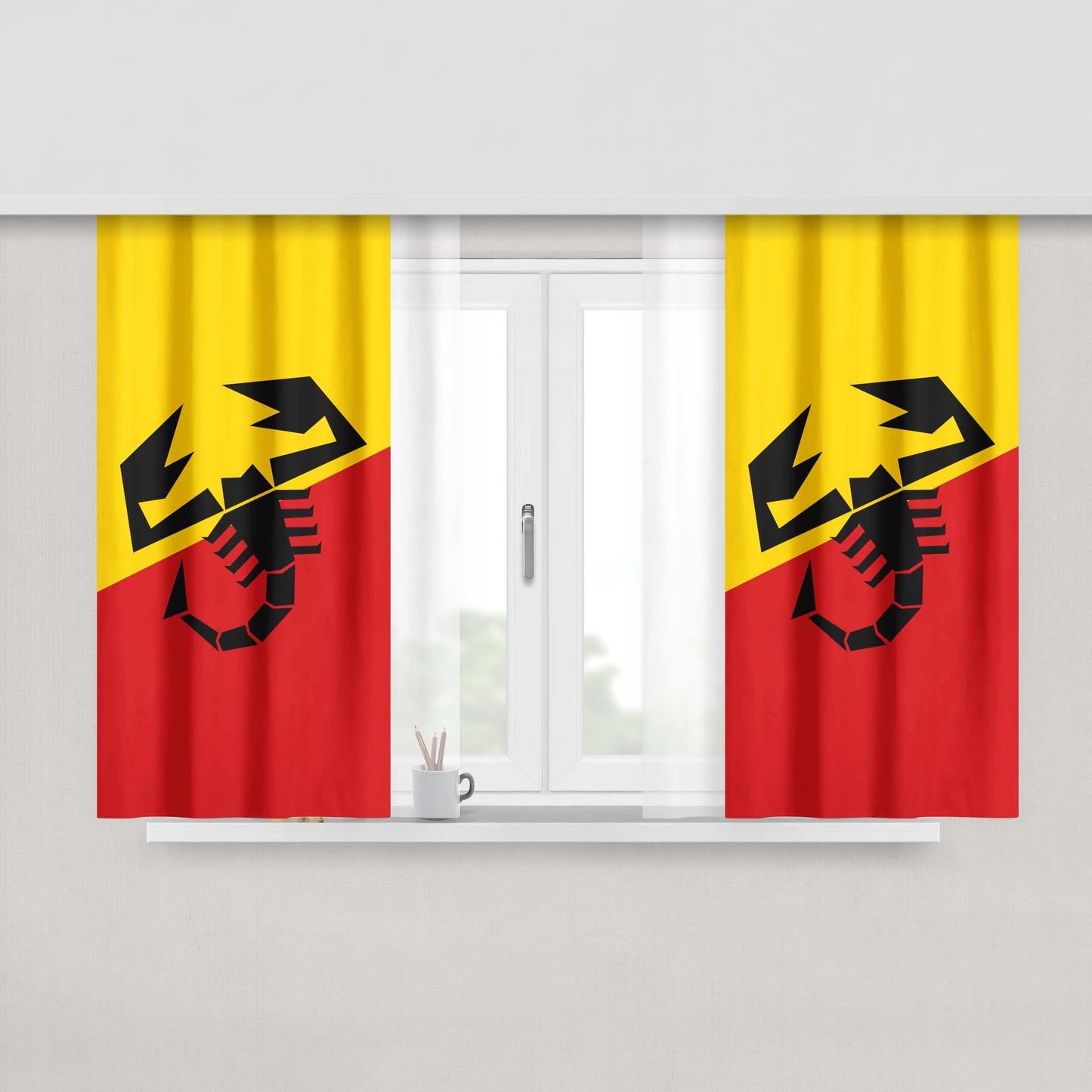 Abarth Logo Cars Fabric Window Curtains