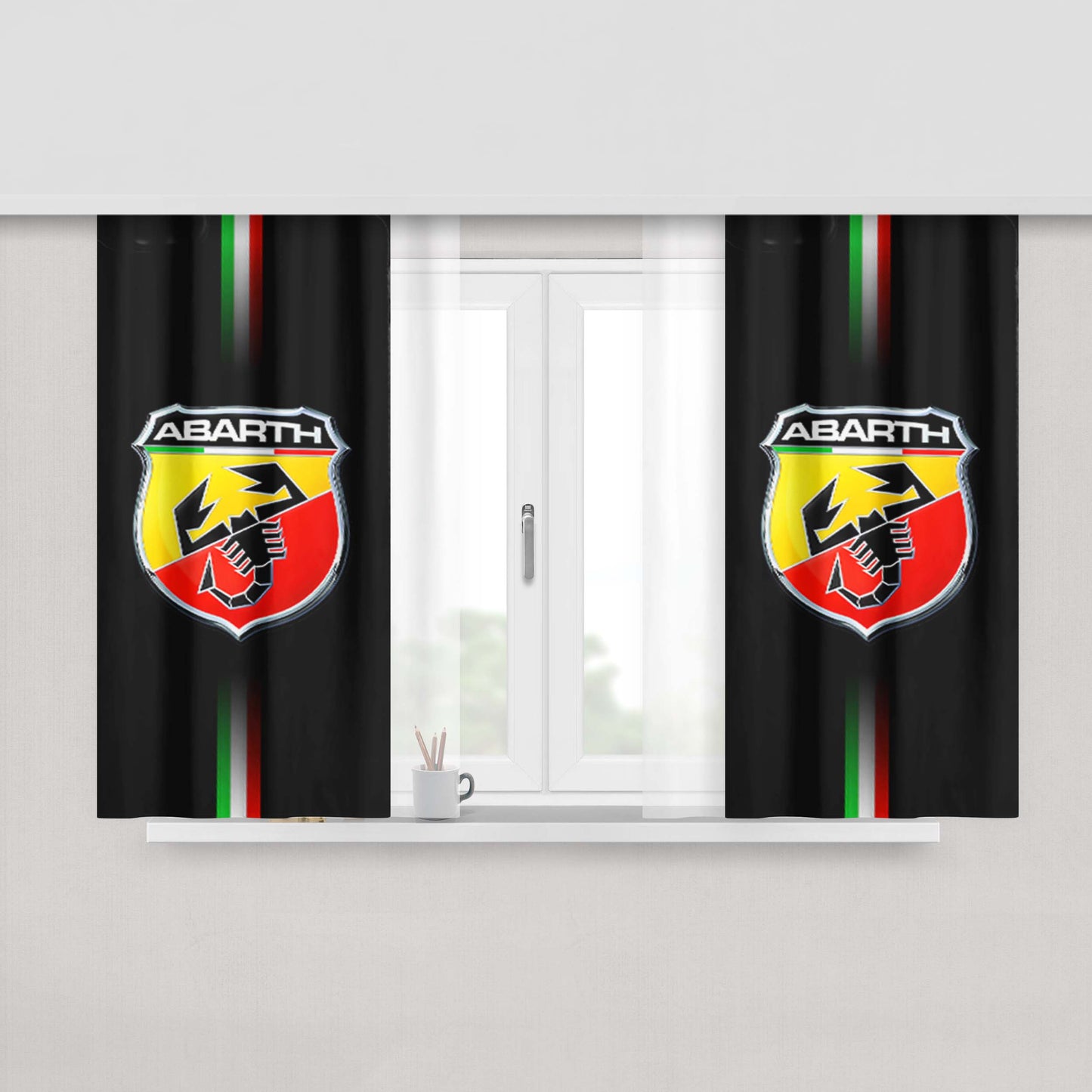 Abarth Logo Fabric Window Curtains
