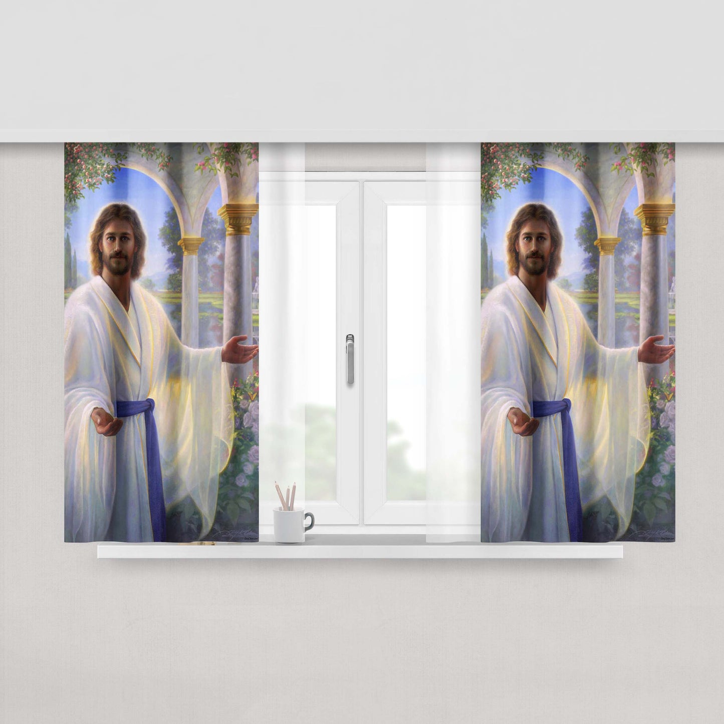 Aberdeen Fc Scotland Soccer Logo Dark Wood Fabric Window Curtains