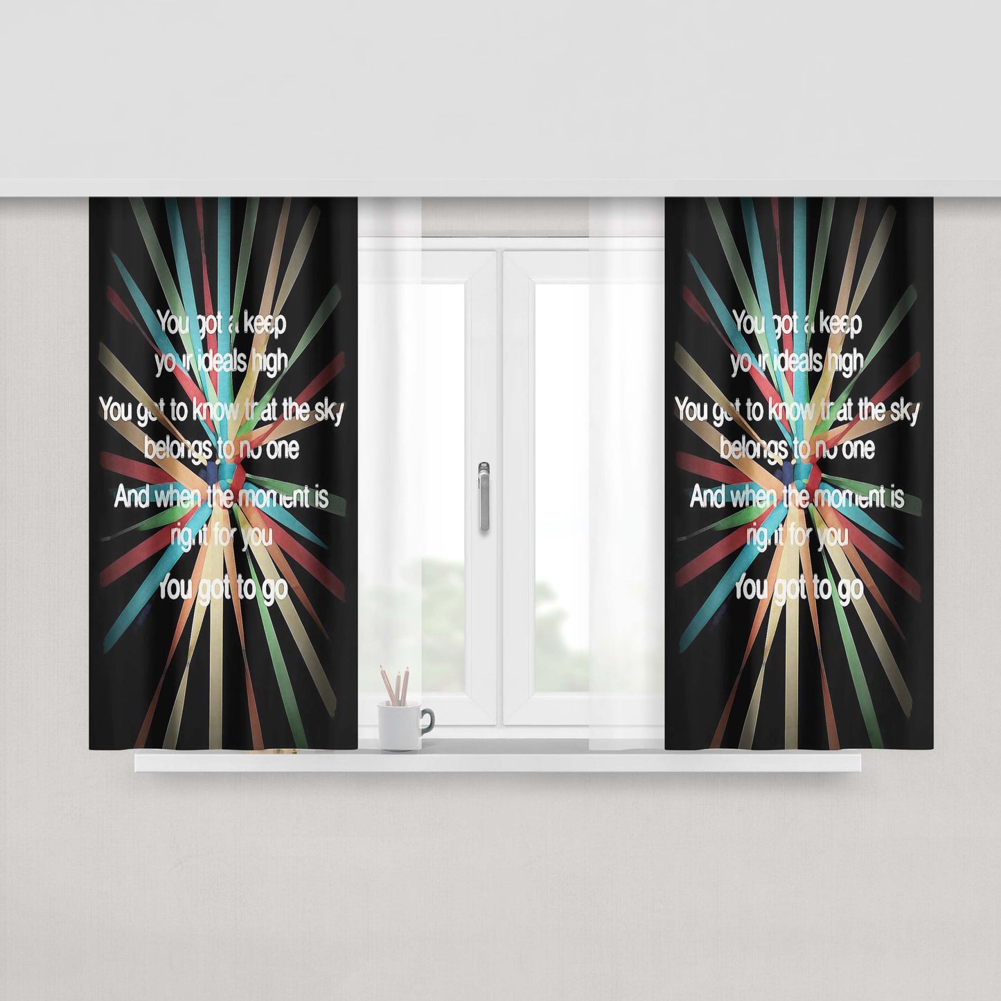 Above And Beyond 4 Fabric Window Curtains