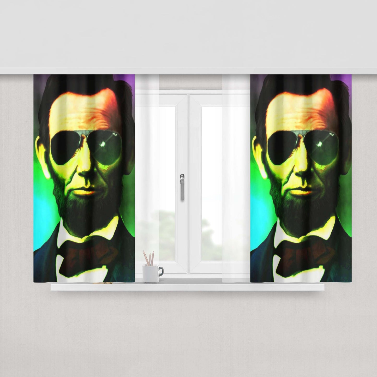 Abraham Lincoln Quote Peach Skin Window Curtains