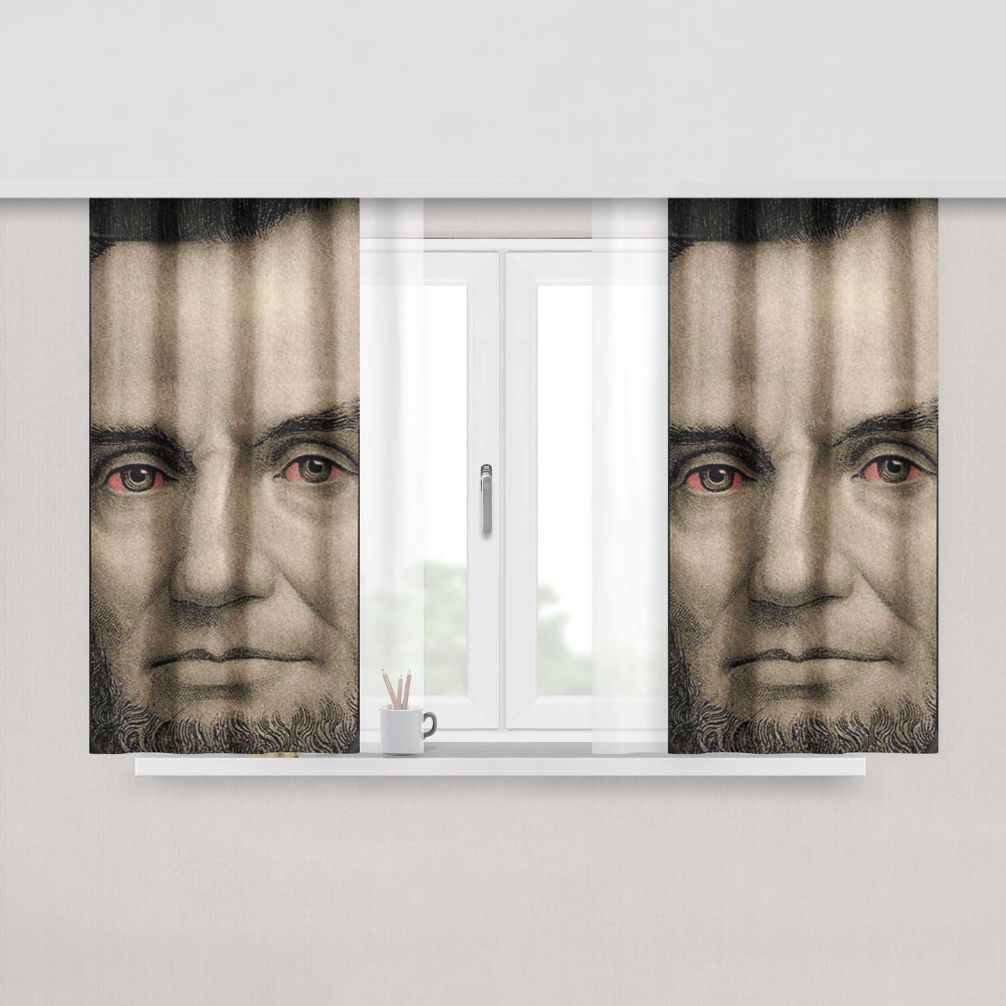 Abraham Lincoln Rainbow Peach Skin Window Curtains