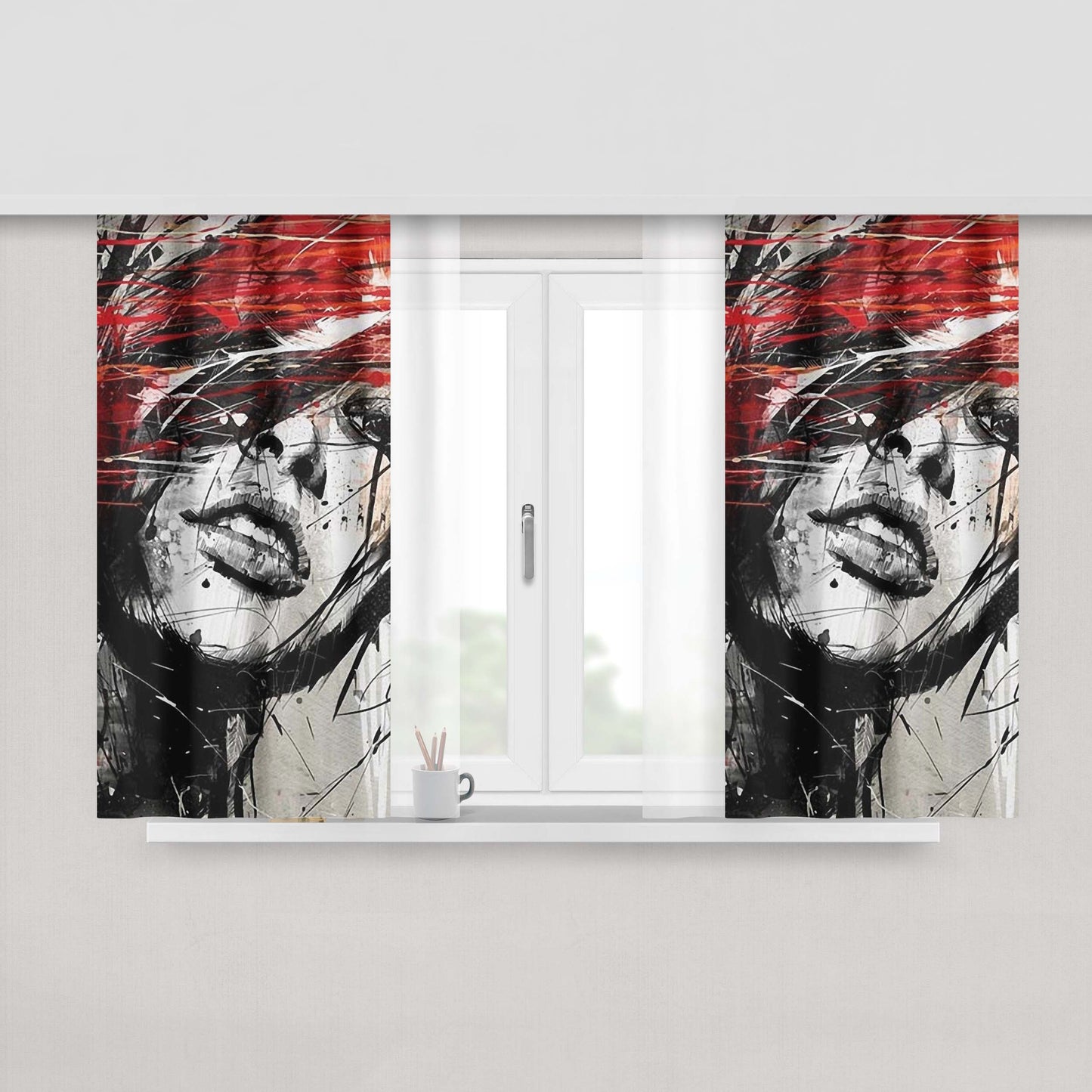 Abstrac Fabric Window Curtains