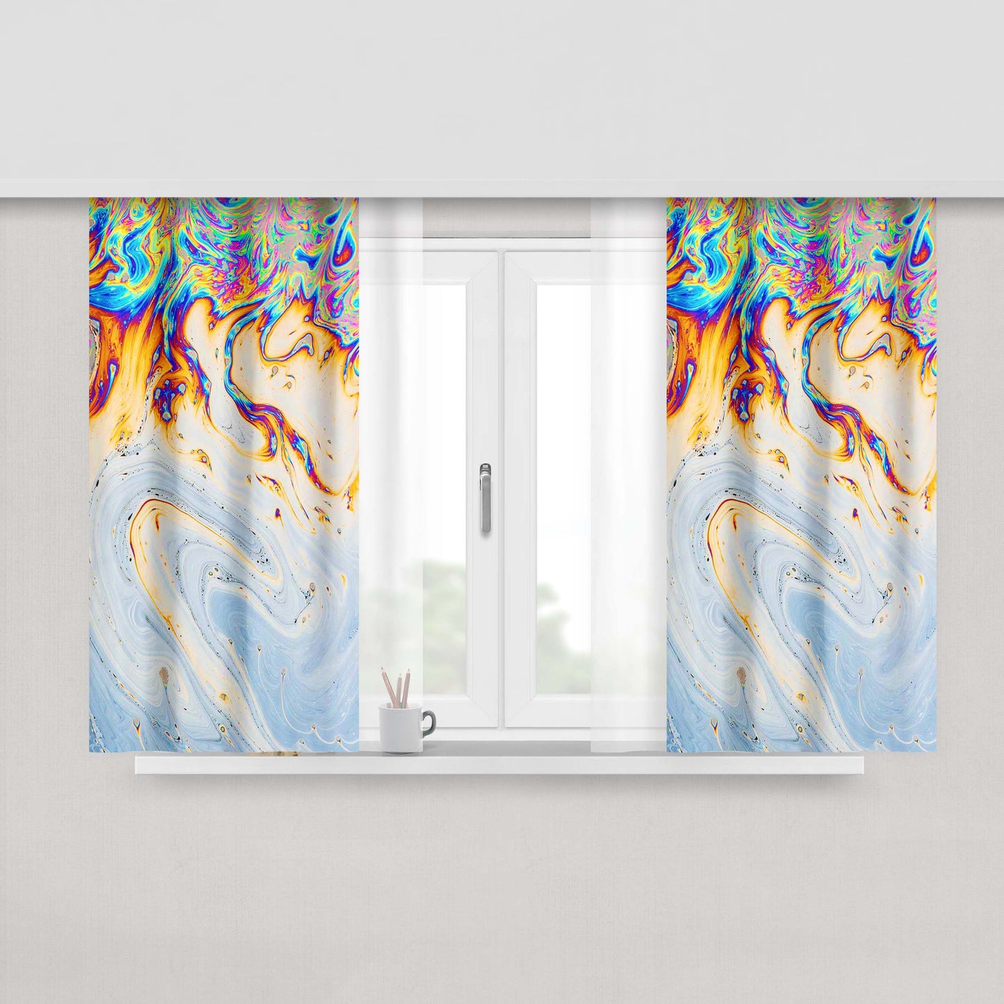 Abstract Art One Side Zero Fabric Window Curtains