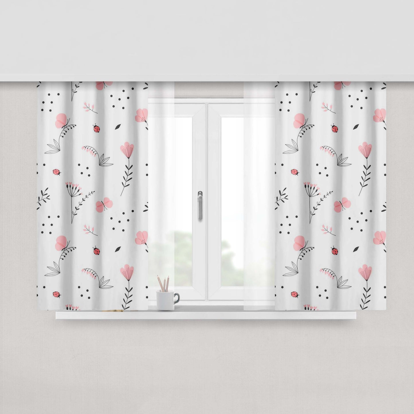 Abstract Flamingo Pattern Lilly Pulitzer Fabric Window Curtains