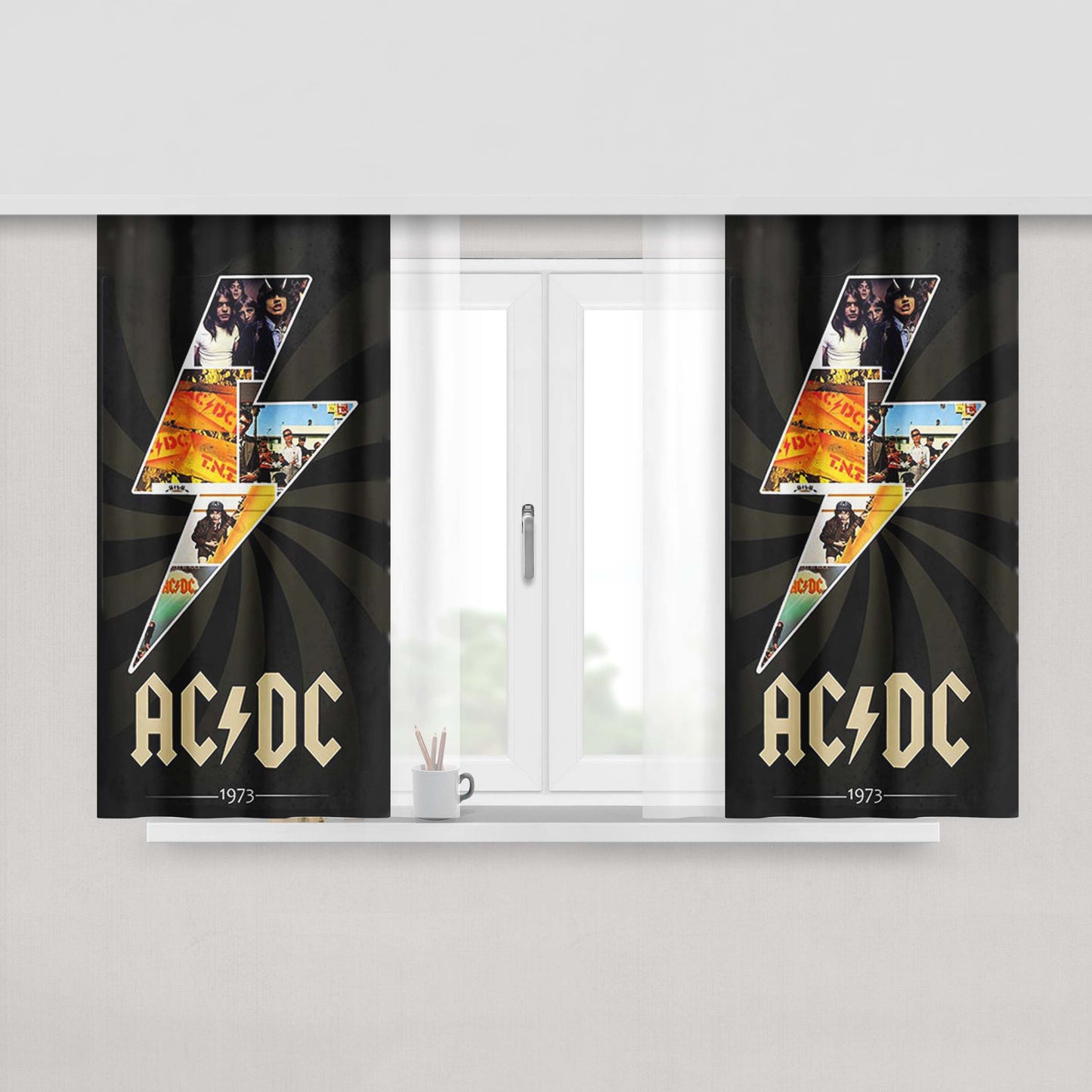 Ac Dc Lightning Fabric Window Curtains