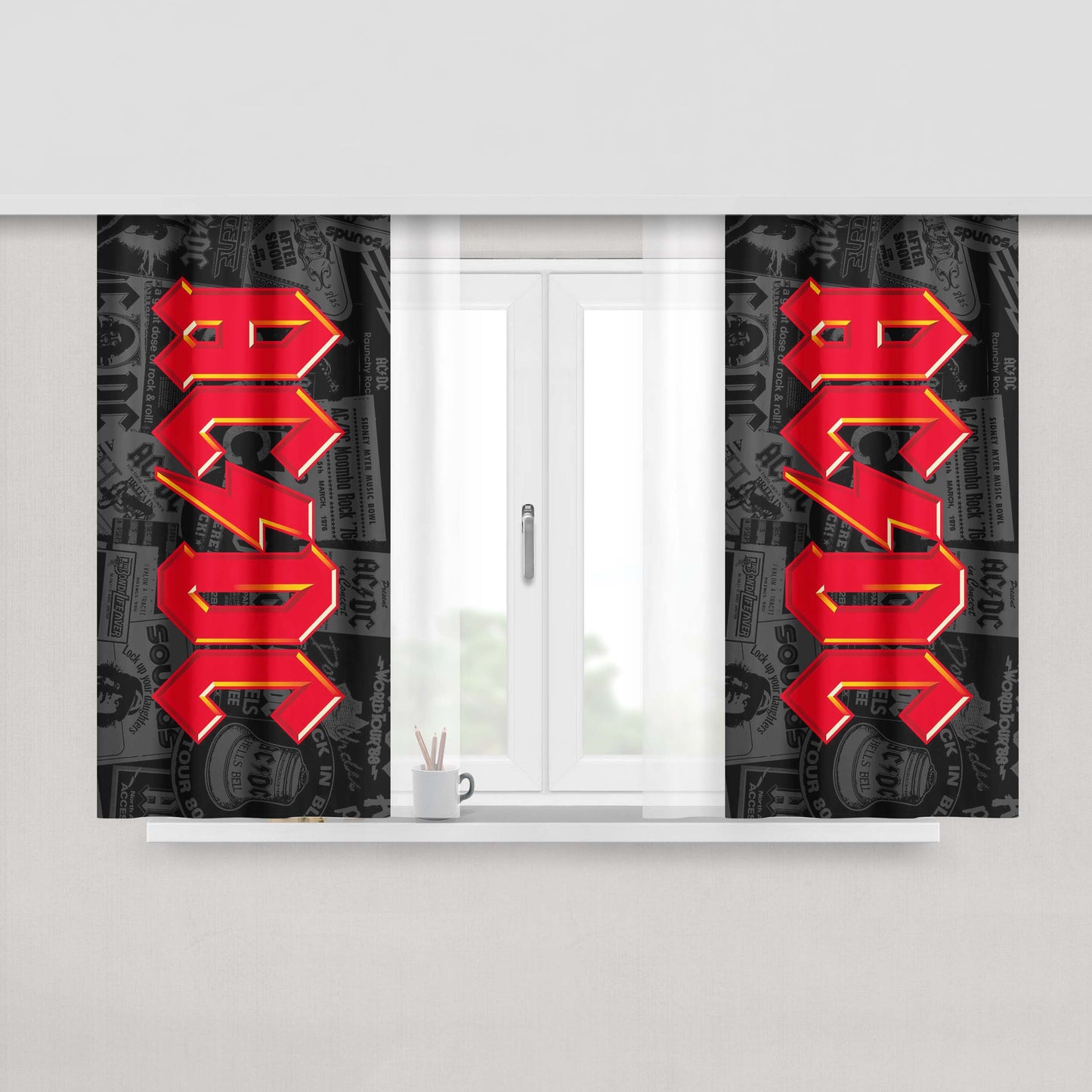 Acdc Ac Dc Malcolm Angus Fabric Window Curtains