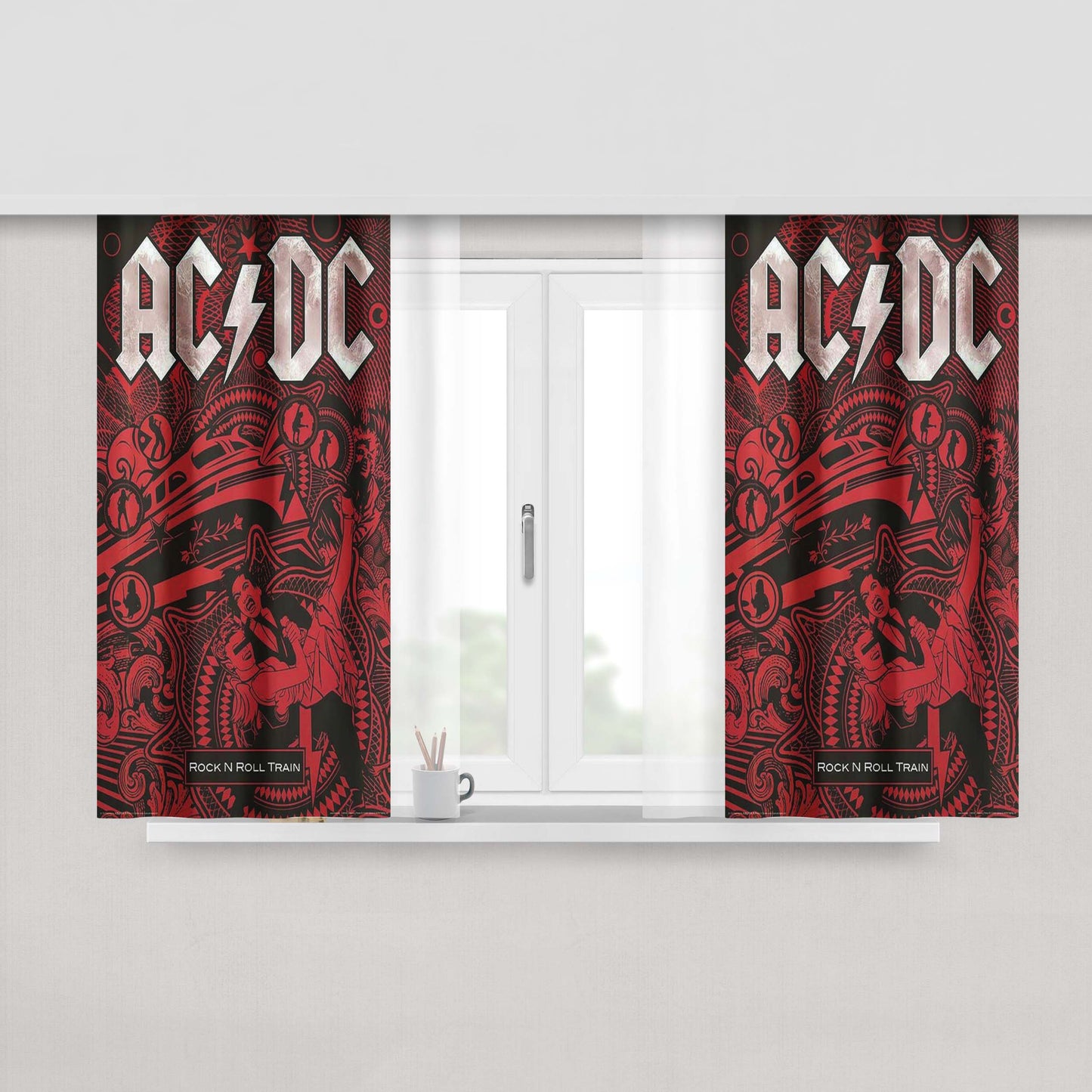 Acdc Rain Fabric Window Curtains