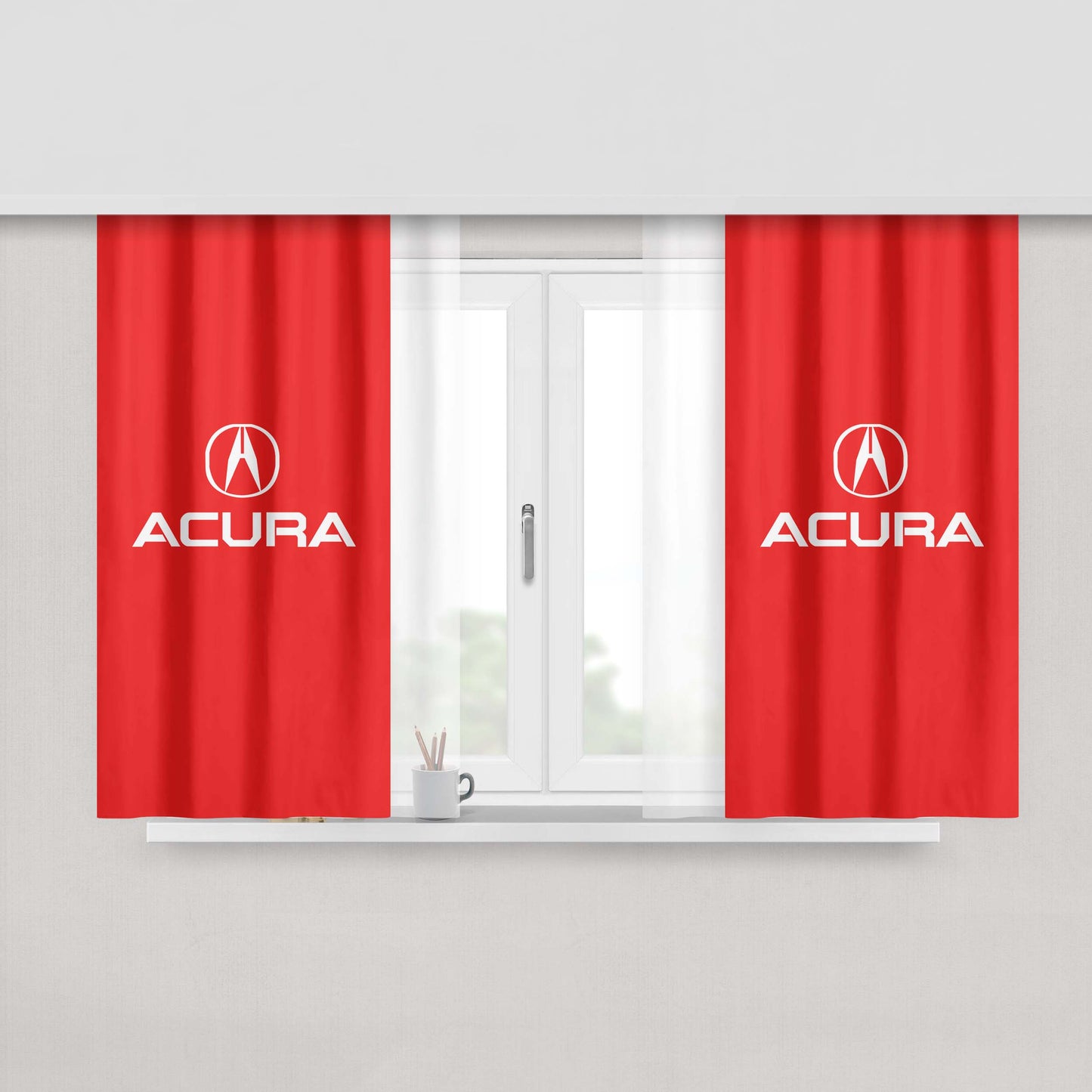 Acura Car Logo Fabric Window Curtains