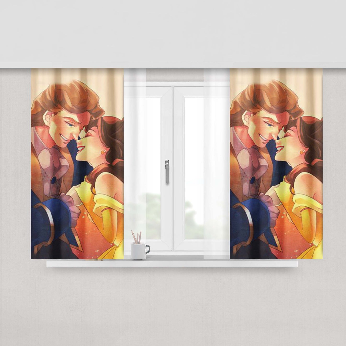 Adam And Barbara Beetlejuice Fabric Window Curtains