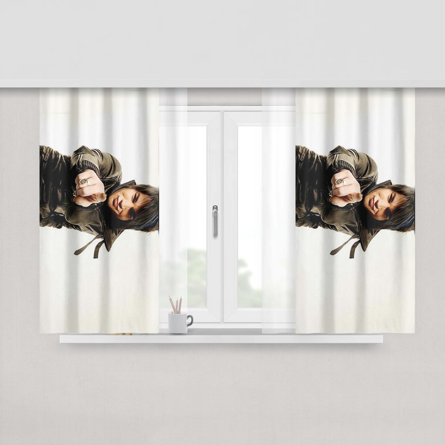 Adam Lambert Photo Collage Fabric Window Curtains