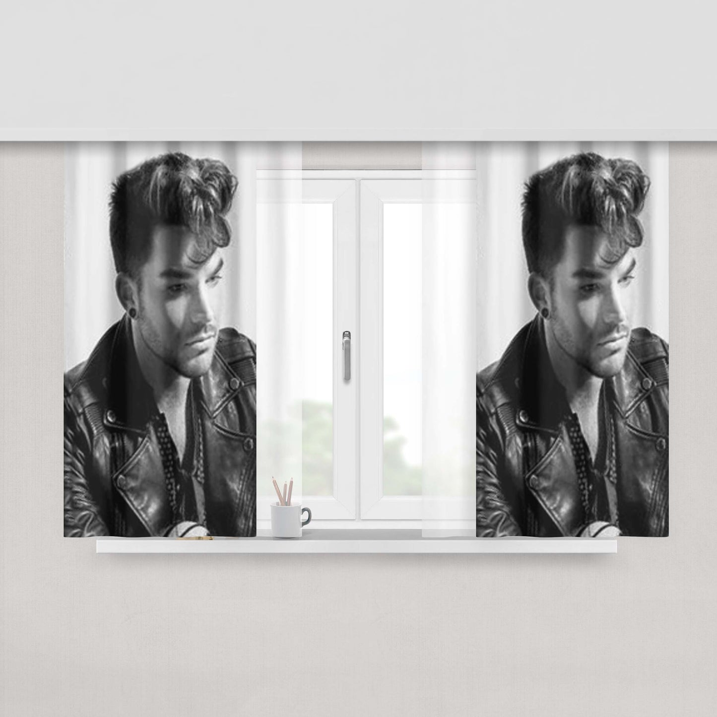 Adam Lambert Pointing Fabric Window Curtains