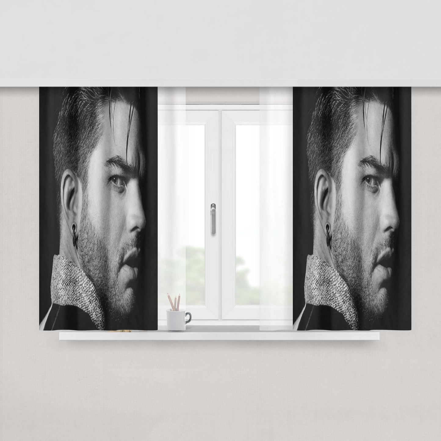 Adam Lambert Tattoo Fabric Window Curtains