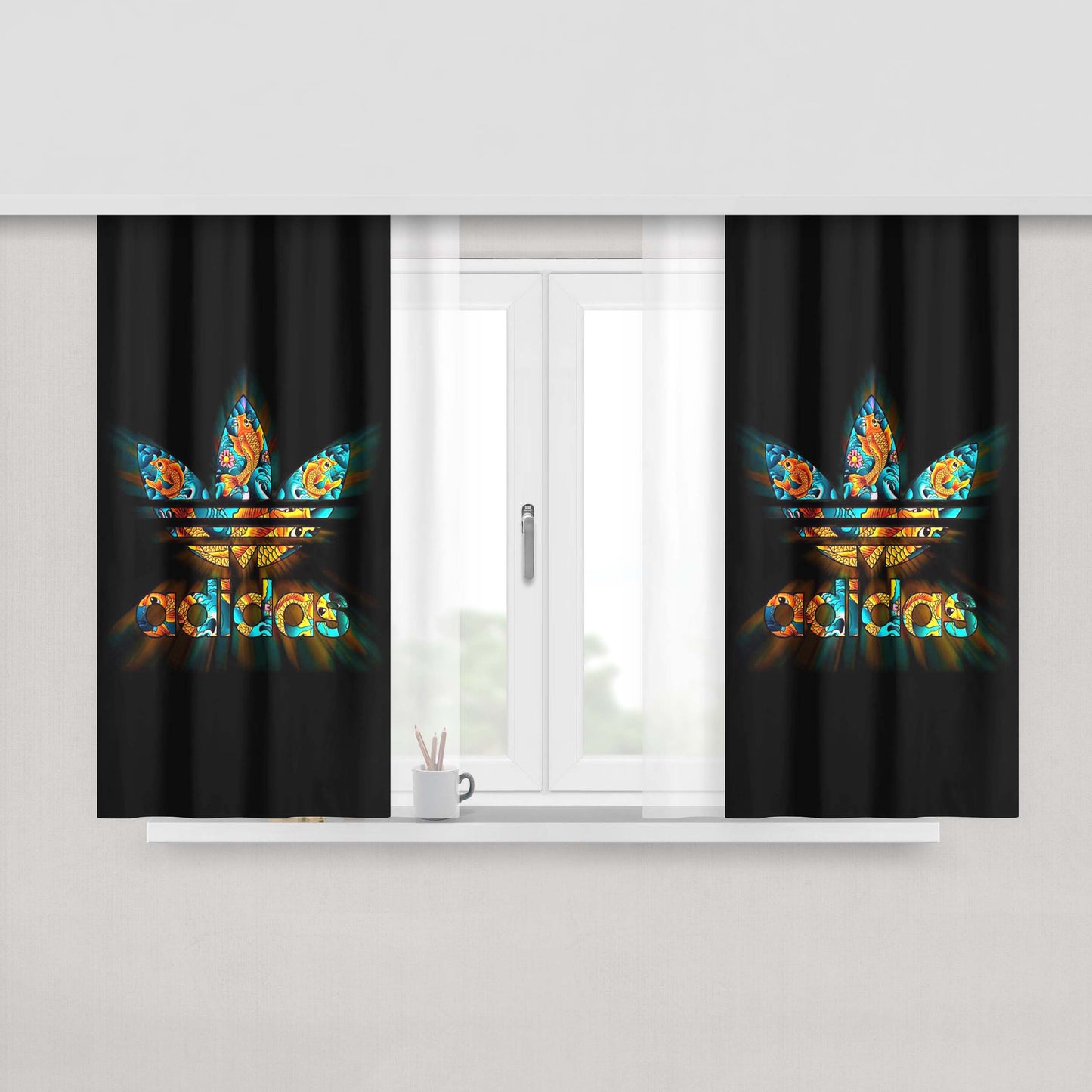 Adesivo Murale Logo Golden State Fabric Window Curtains