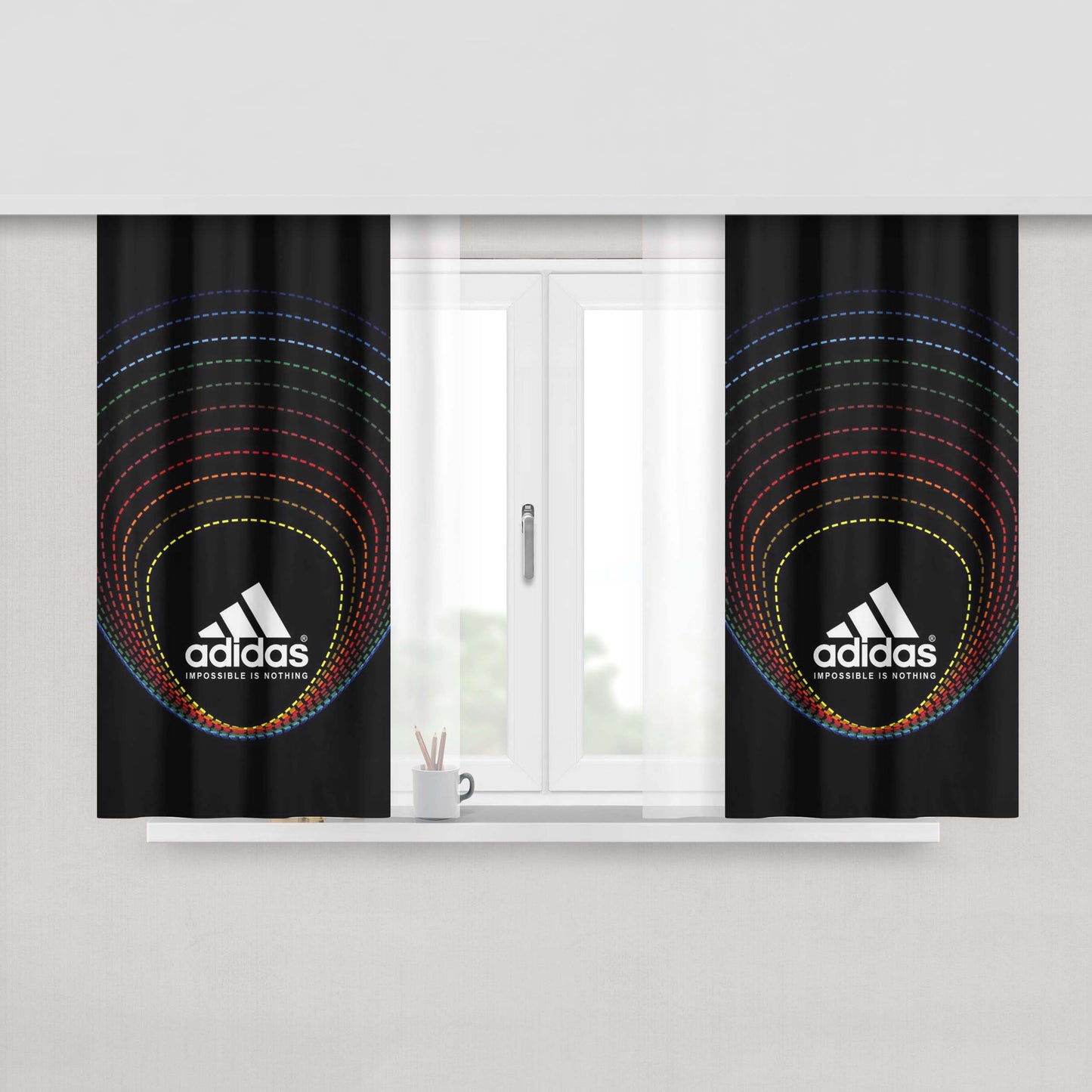 Adidas Art Graphic Fabric Window Curtains