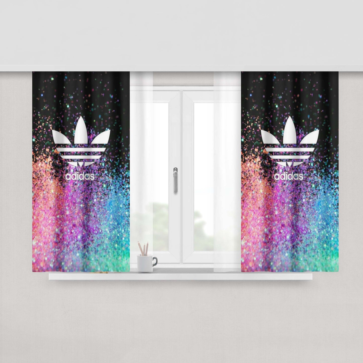 Adidas Rose Fabric Window Curtains