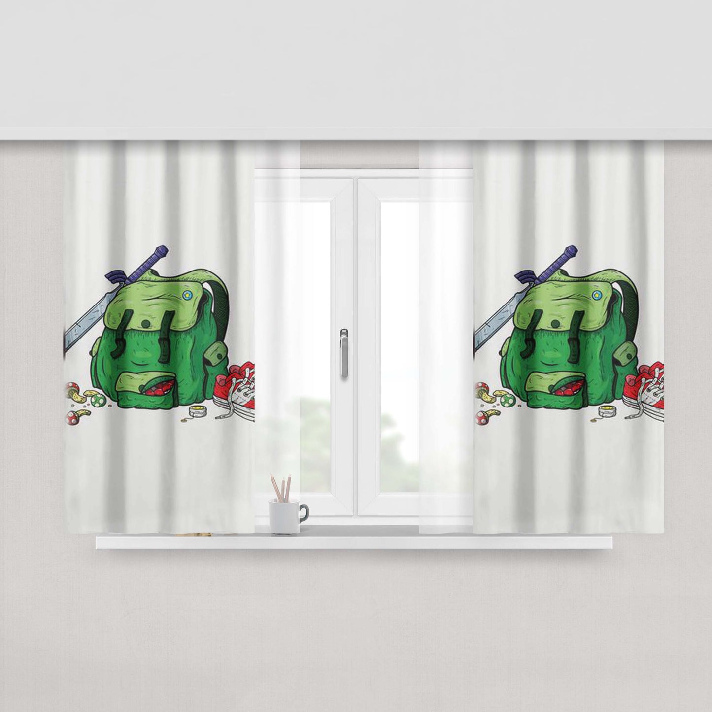 Adventure Pack Black Fabric Window Curtains