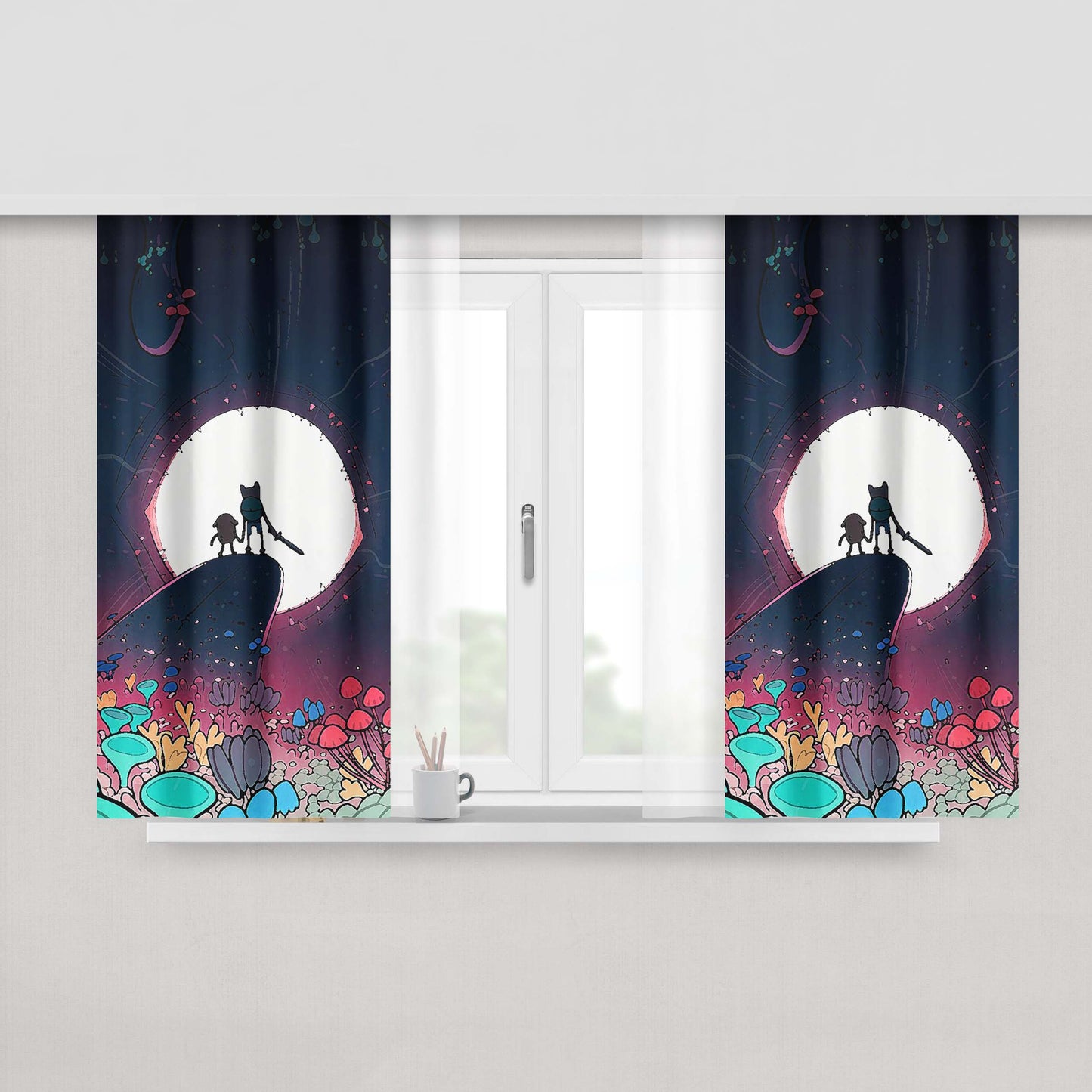 Adventure Time 4 Fabric Window Curtains