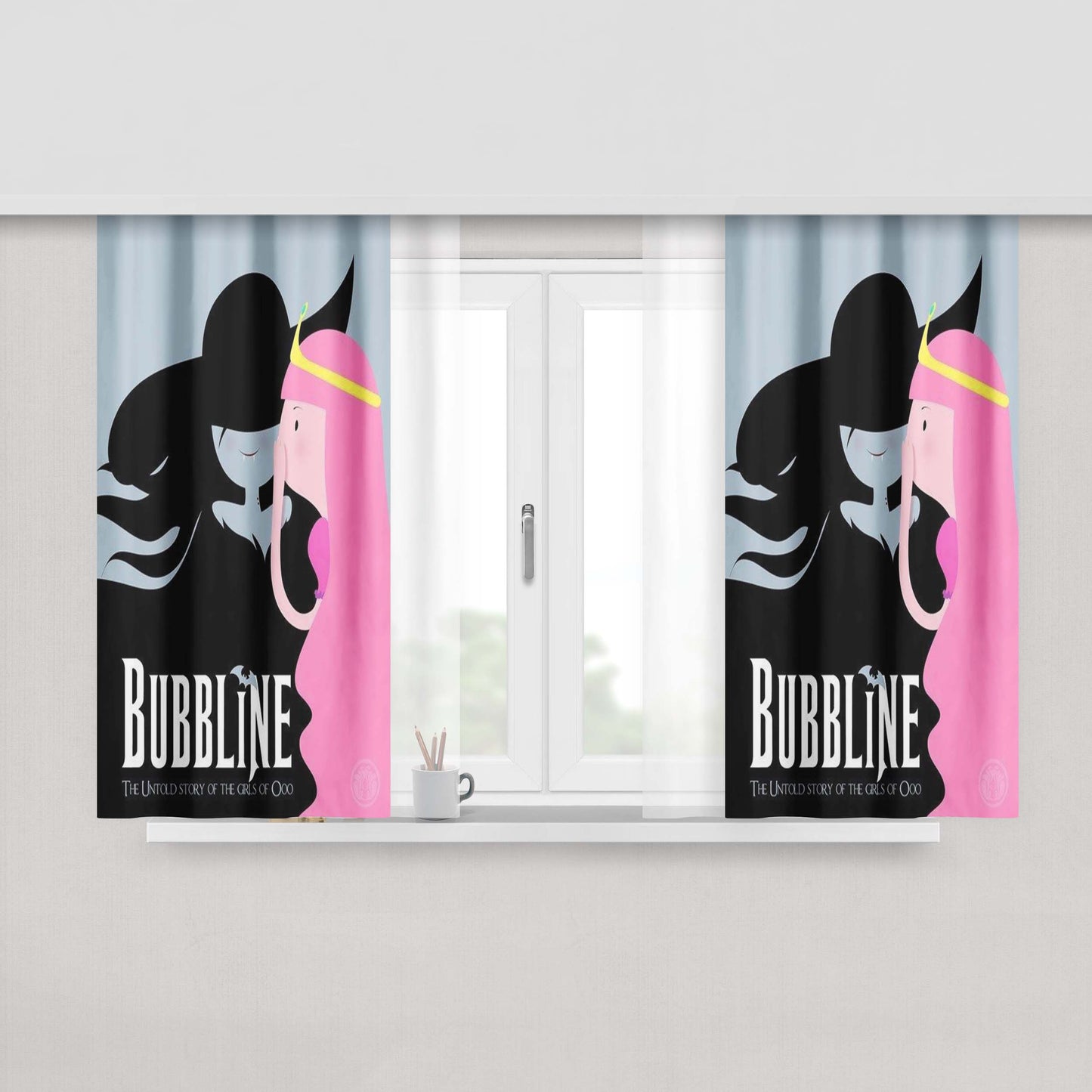 Adventure Time Bubble World Galaxy Fabric Window Curtains