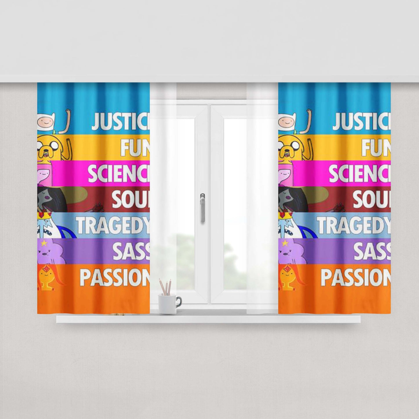 Adventure Time Card Wars Fabric Window Curtains