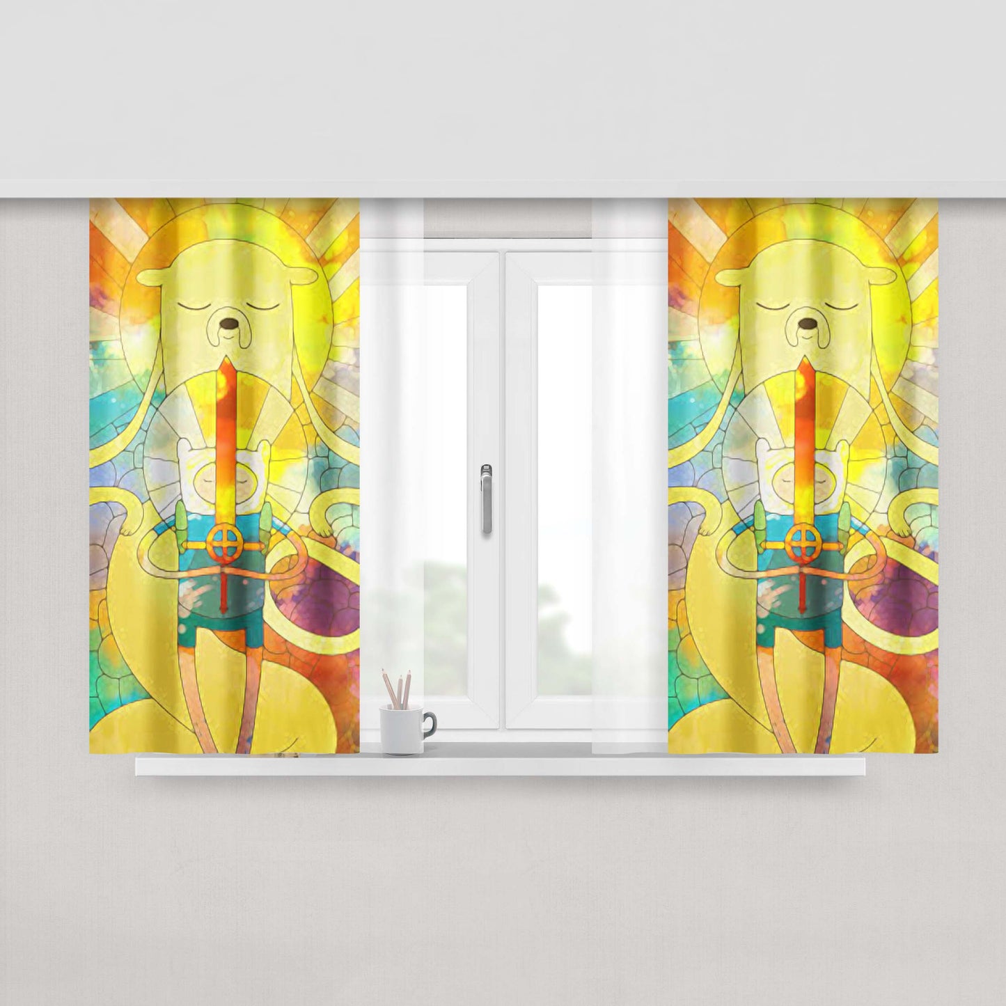 Adventure Time Group Fabric Window Curtains