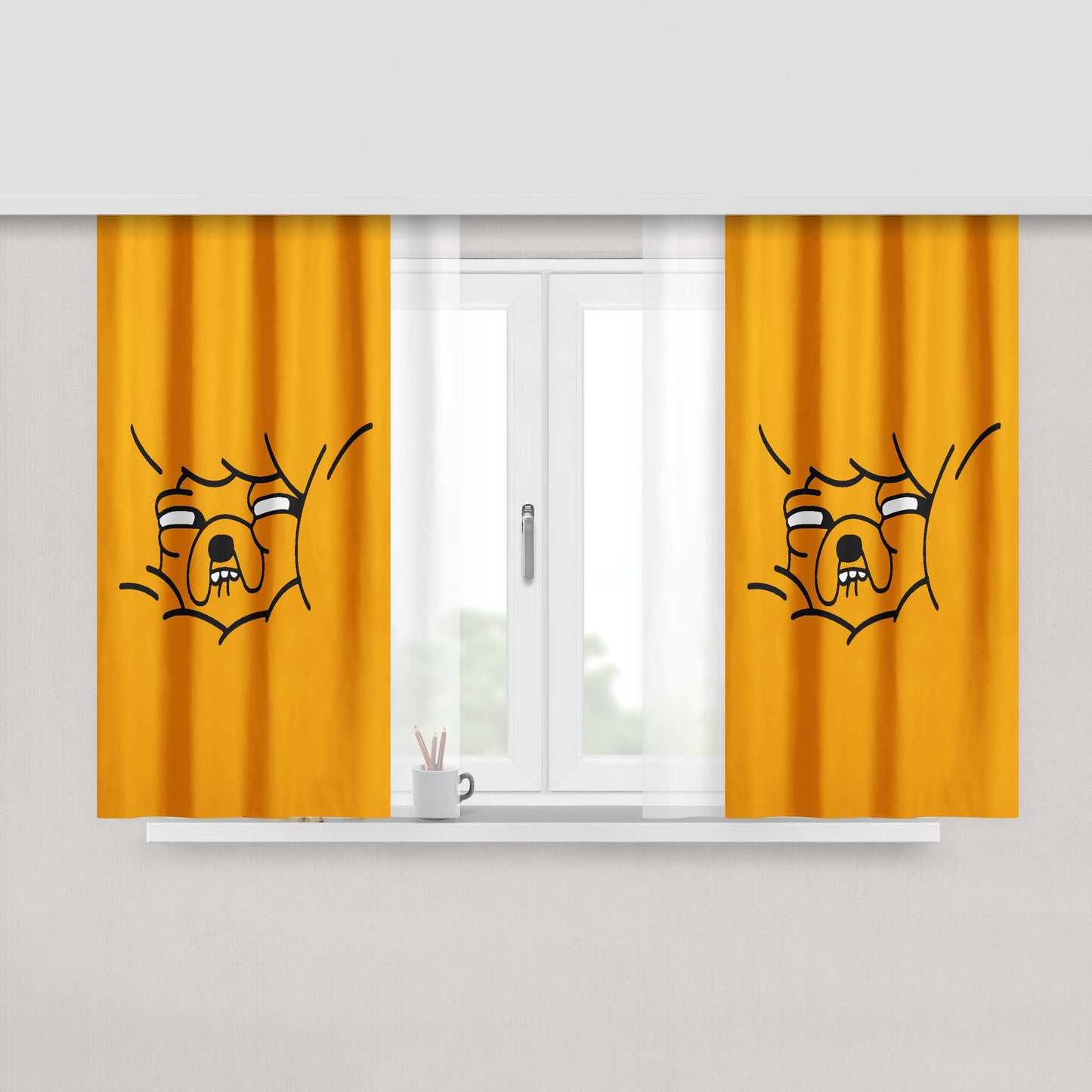 Adventure Time In Yard Fabric Window Curtains