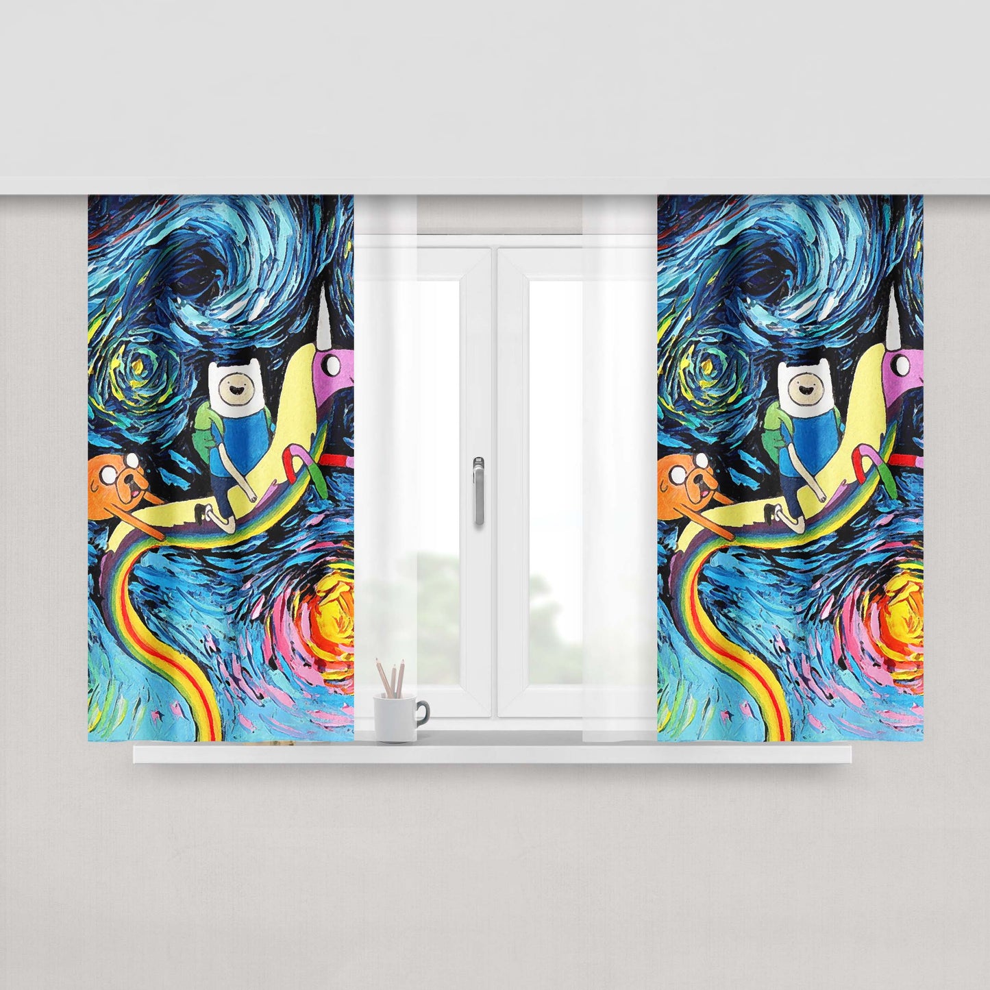 Adventure Time Sky Wallpaper Fabric Window Curtains