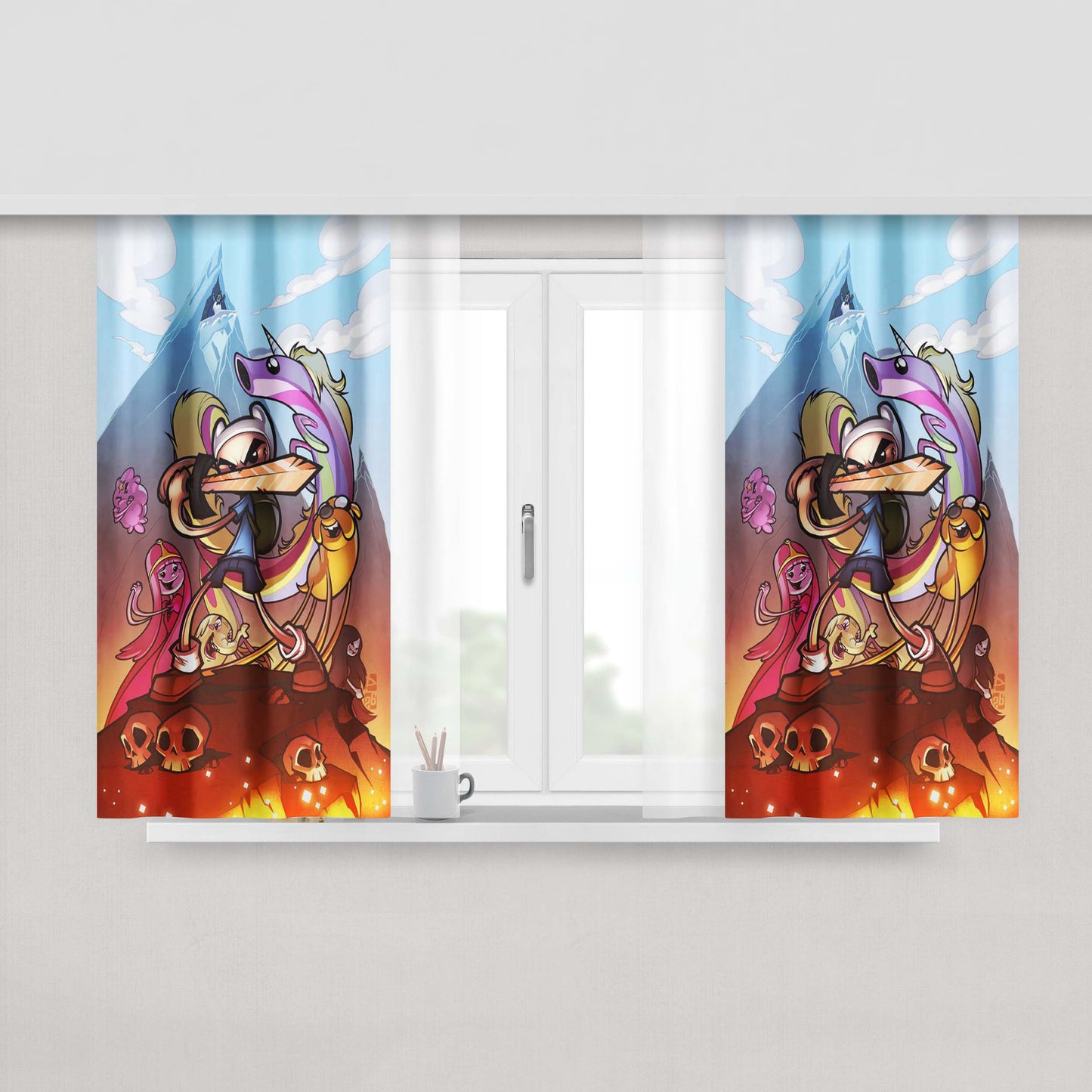 Adventure Time Starwars Fabric Window Curtains