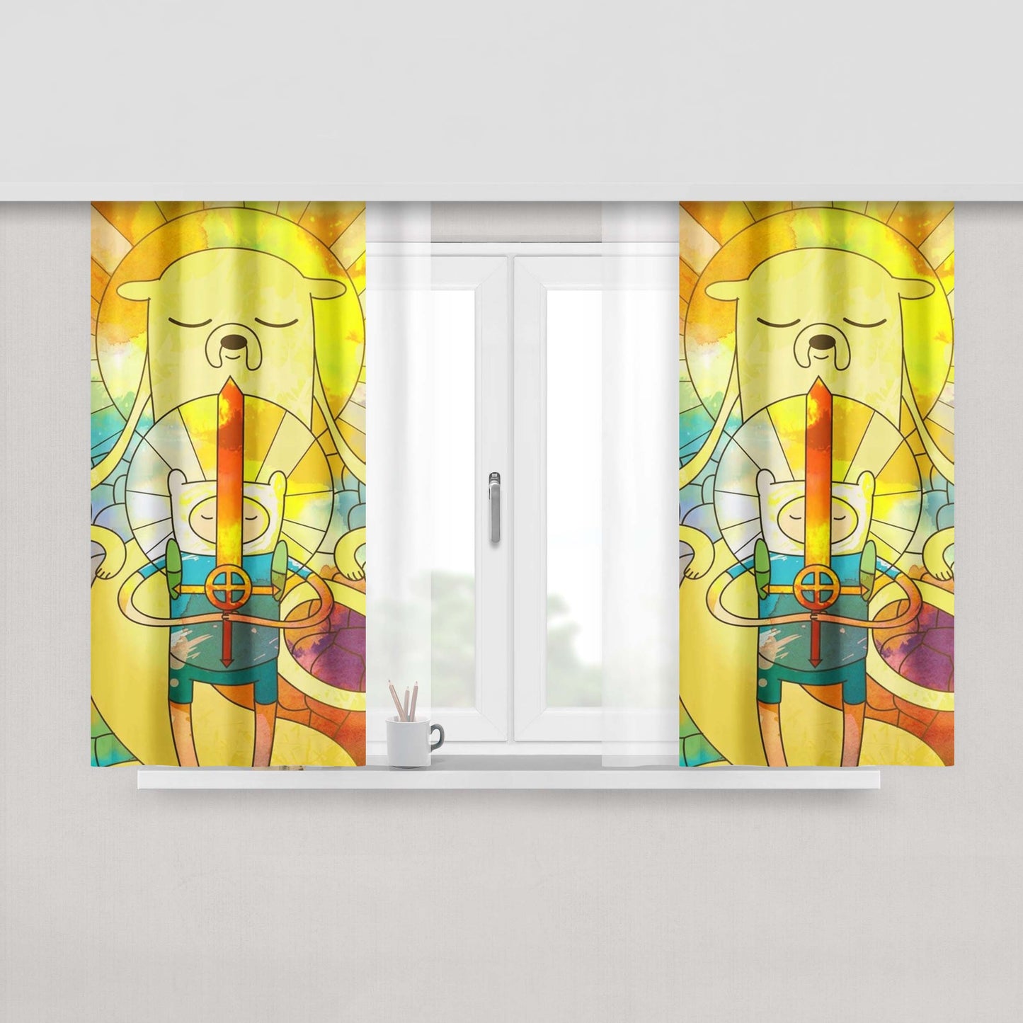 Adventure Time Sugar Skull Fabric Window Curtains