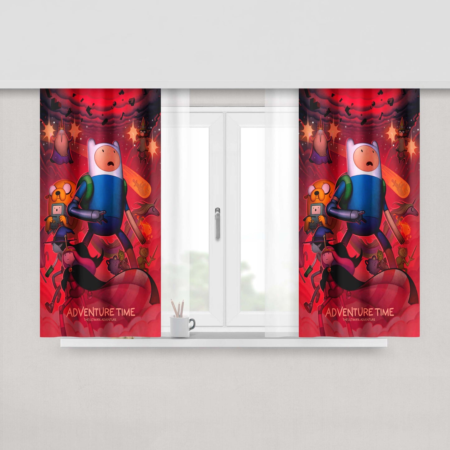 Adventure Time Sword Island Fabric Window Curtains