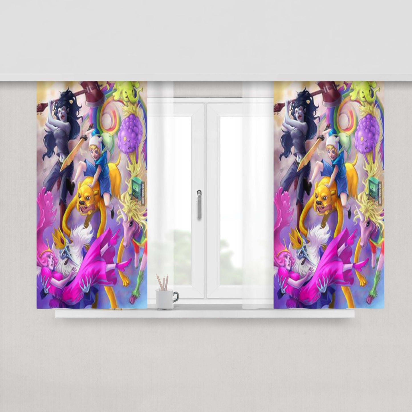 Adventure Time With Bubble Fabric Window Curtains