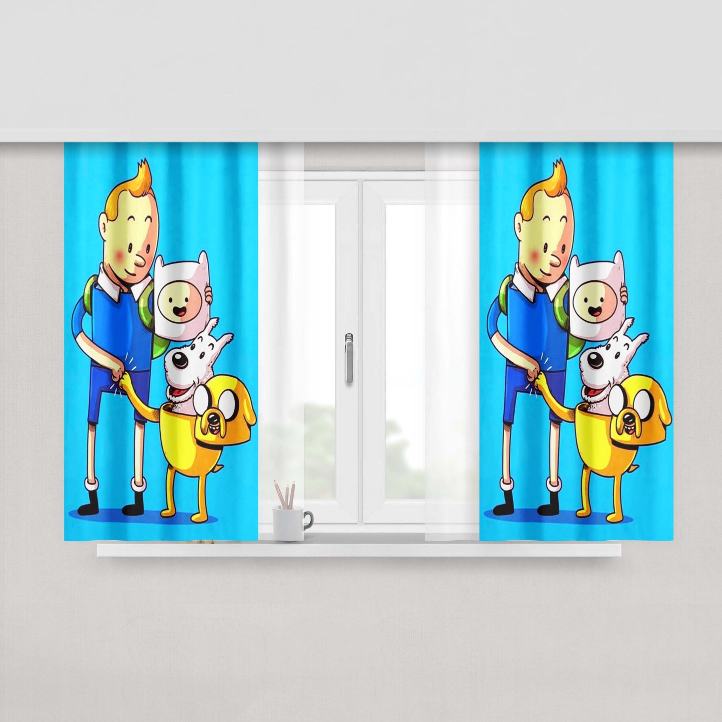 Adventure Time Wow 5 Fabric Window Curtains
