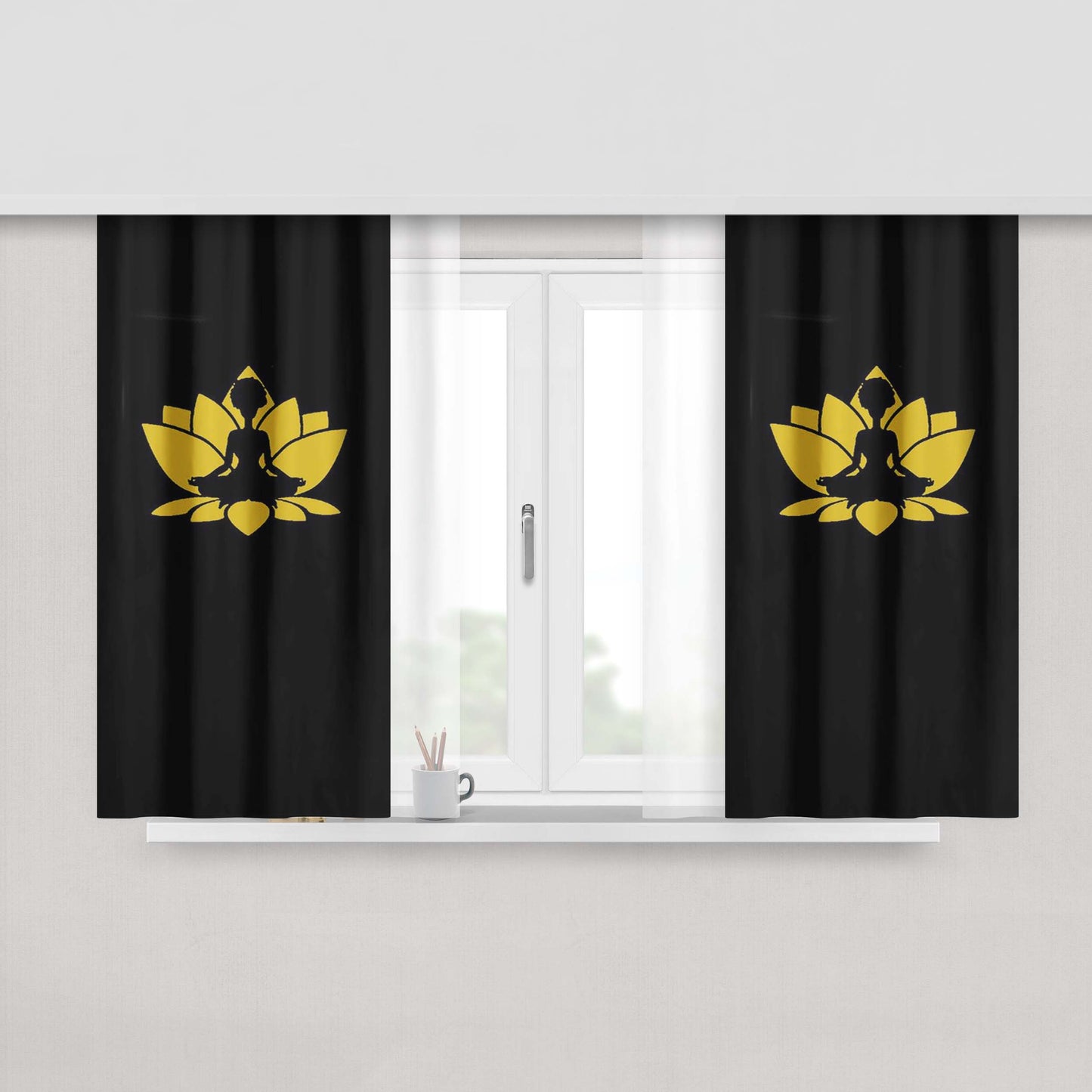 Afrocentric Natural Hair African American Kwanzaa Black Pride Fabric Window Curtains
