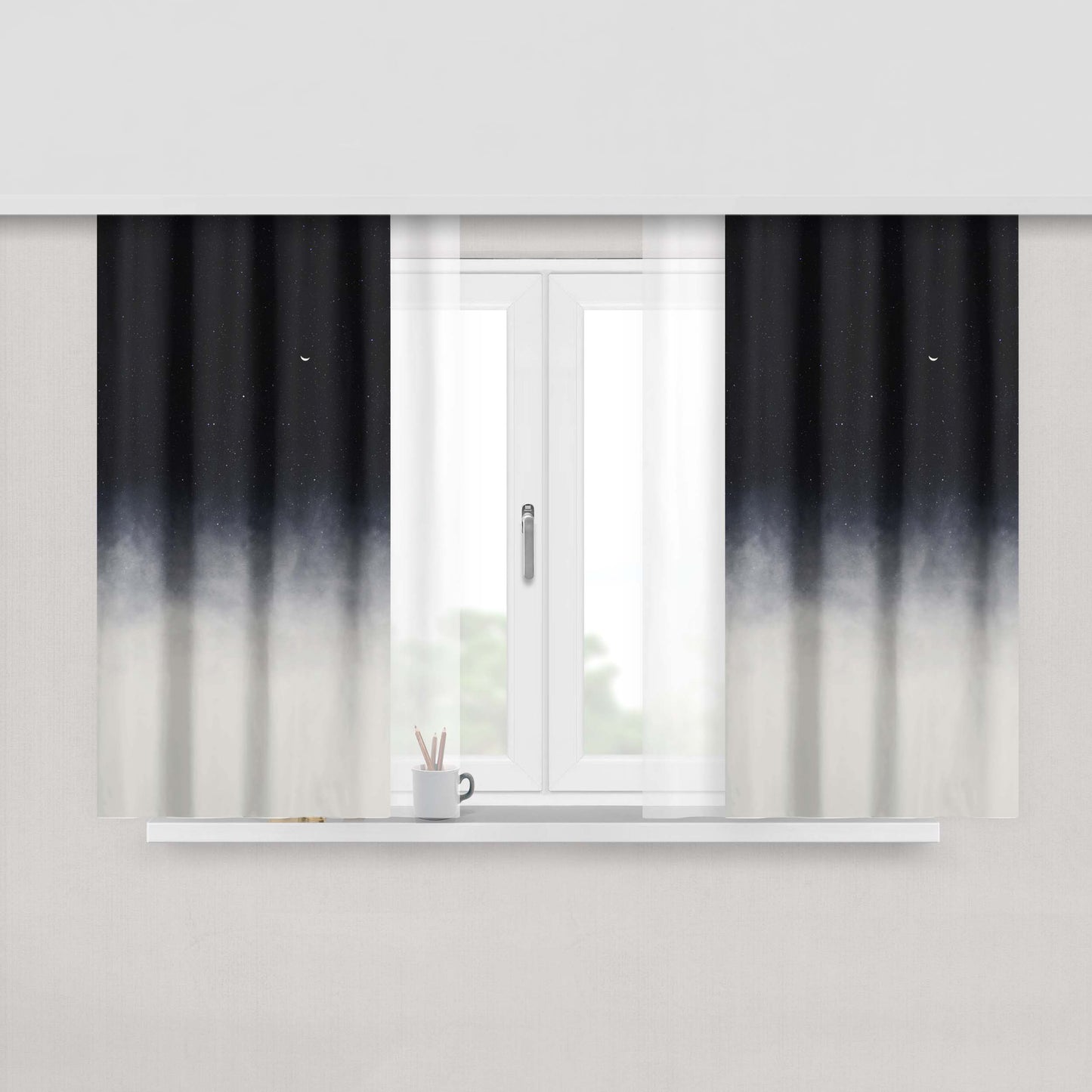 After Mermaid Swimming Fabric Window Curtains