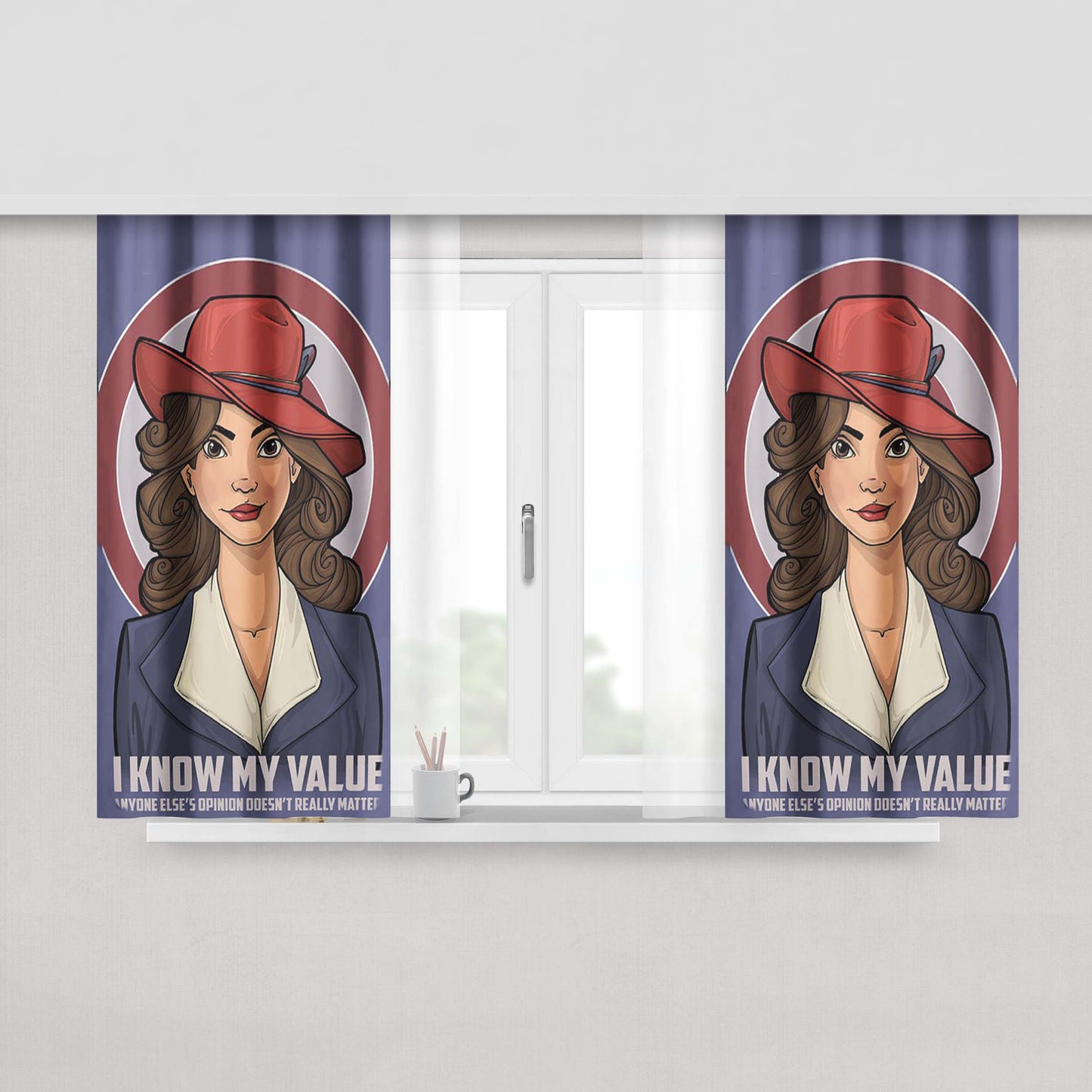 Agent Carter Captain America Fabric Window Curtains
