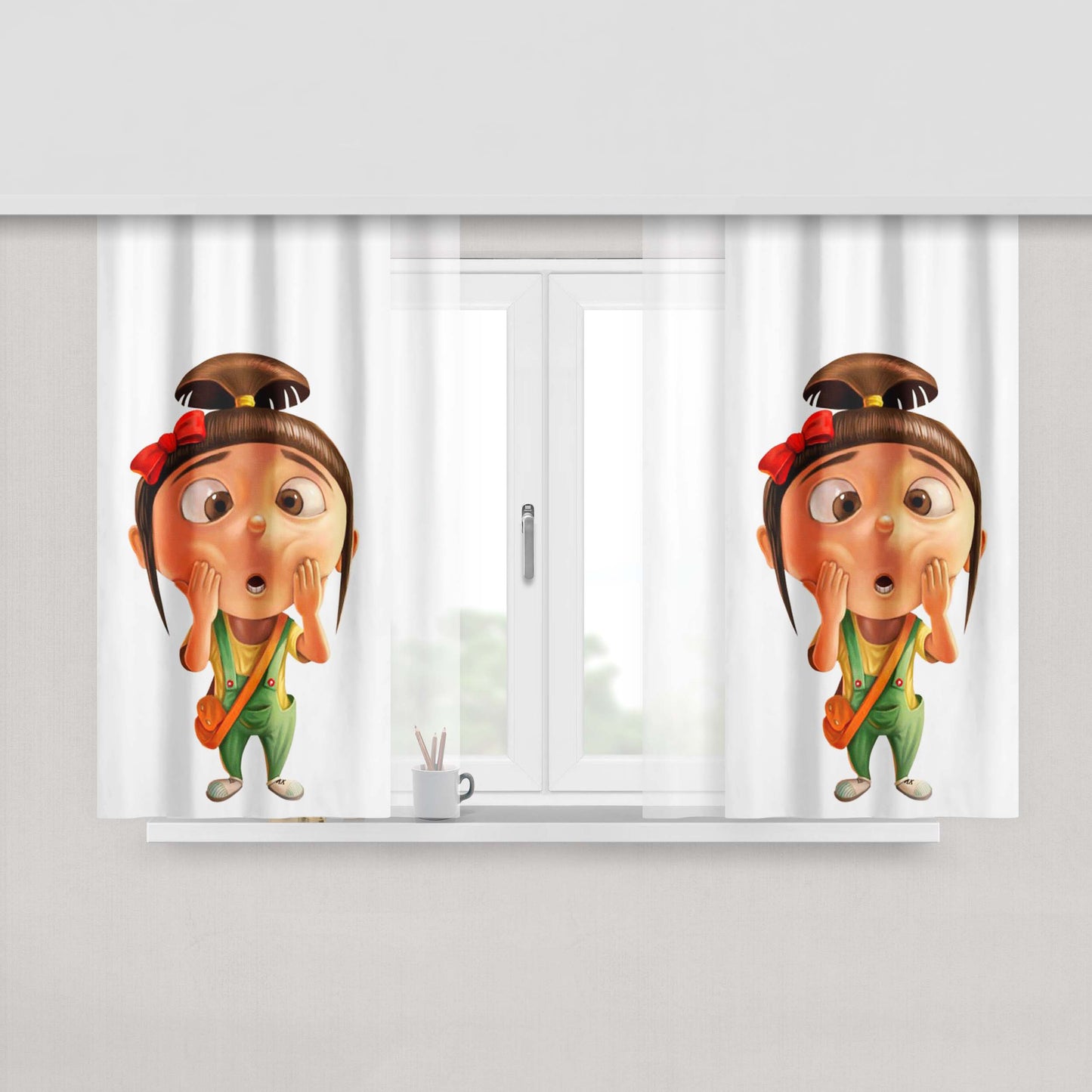 Agnes Despicable Me 3 Reading Books Fabric Window Curtains