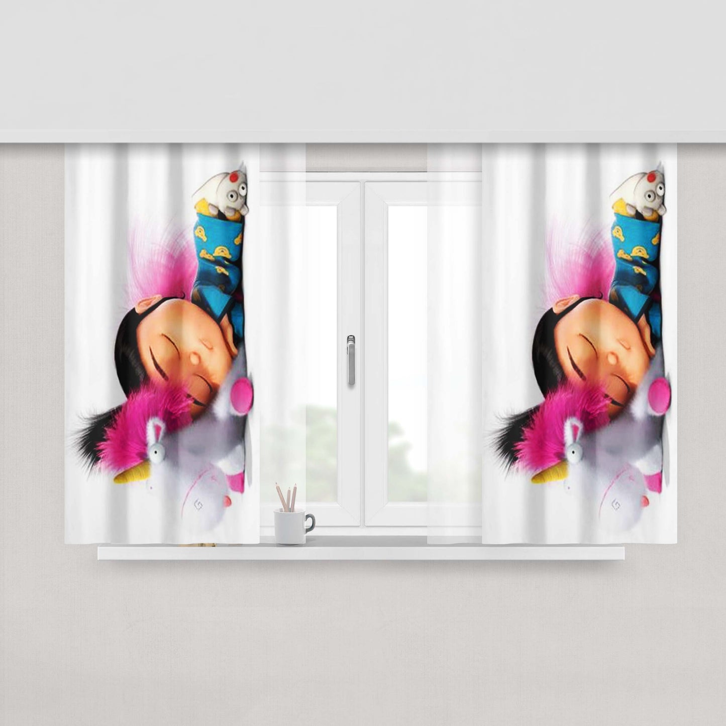 Agnes With Unicorn Peach Skin Window Curtains