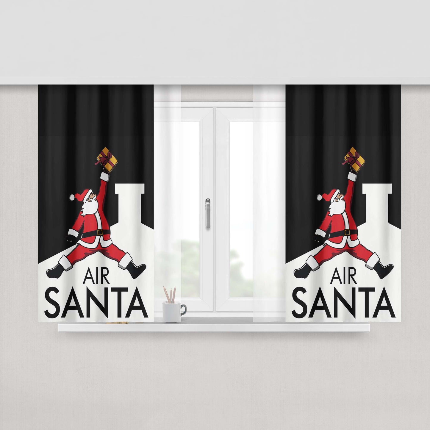 Air Santa Provding 2 Fabric Window Curtains