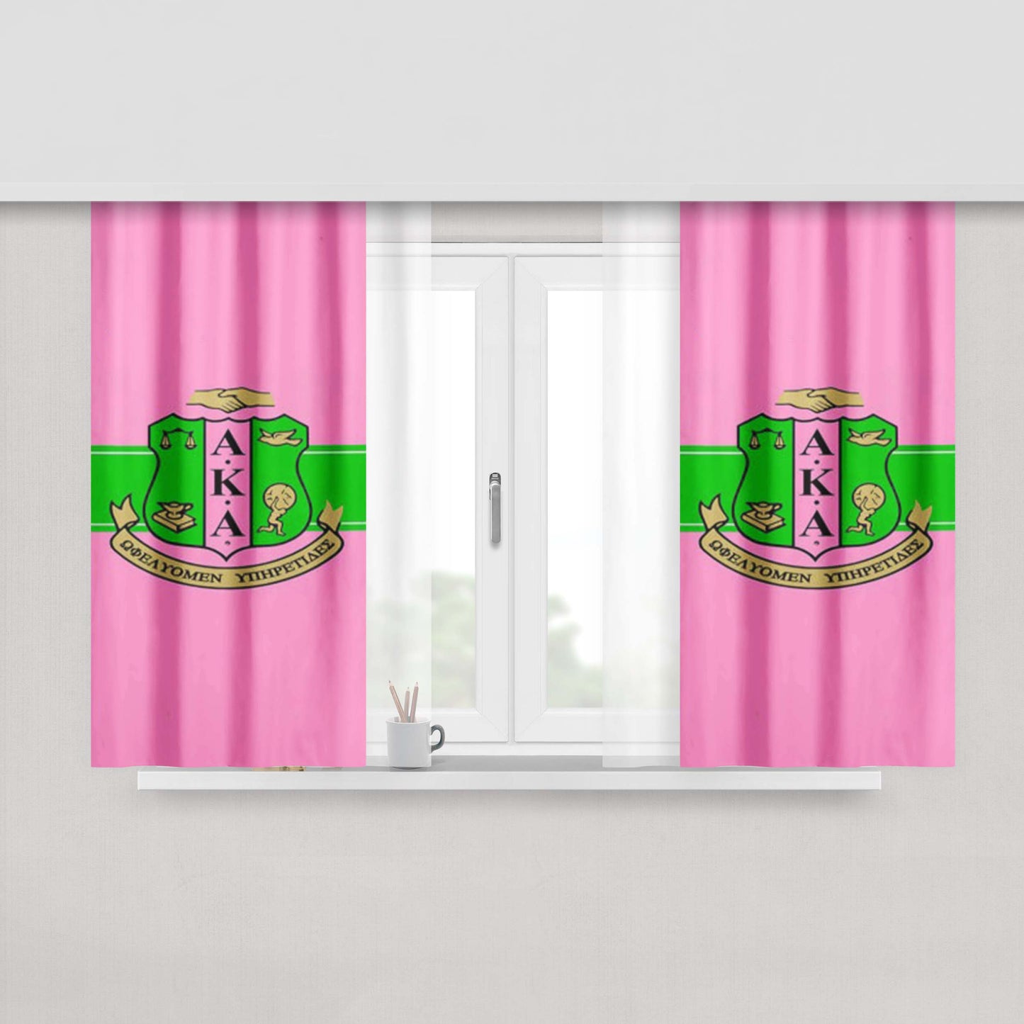 Aka Alpha Kappa Alpha Dancer Group Pink Wallpaper Fabric Window Curtains