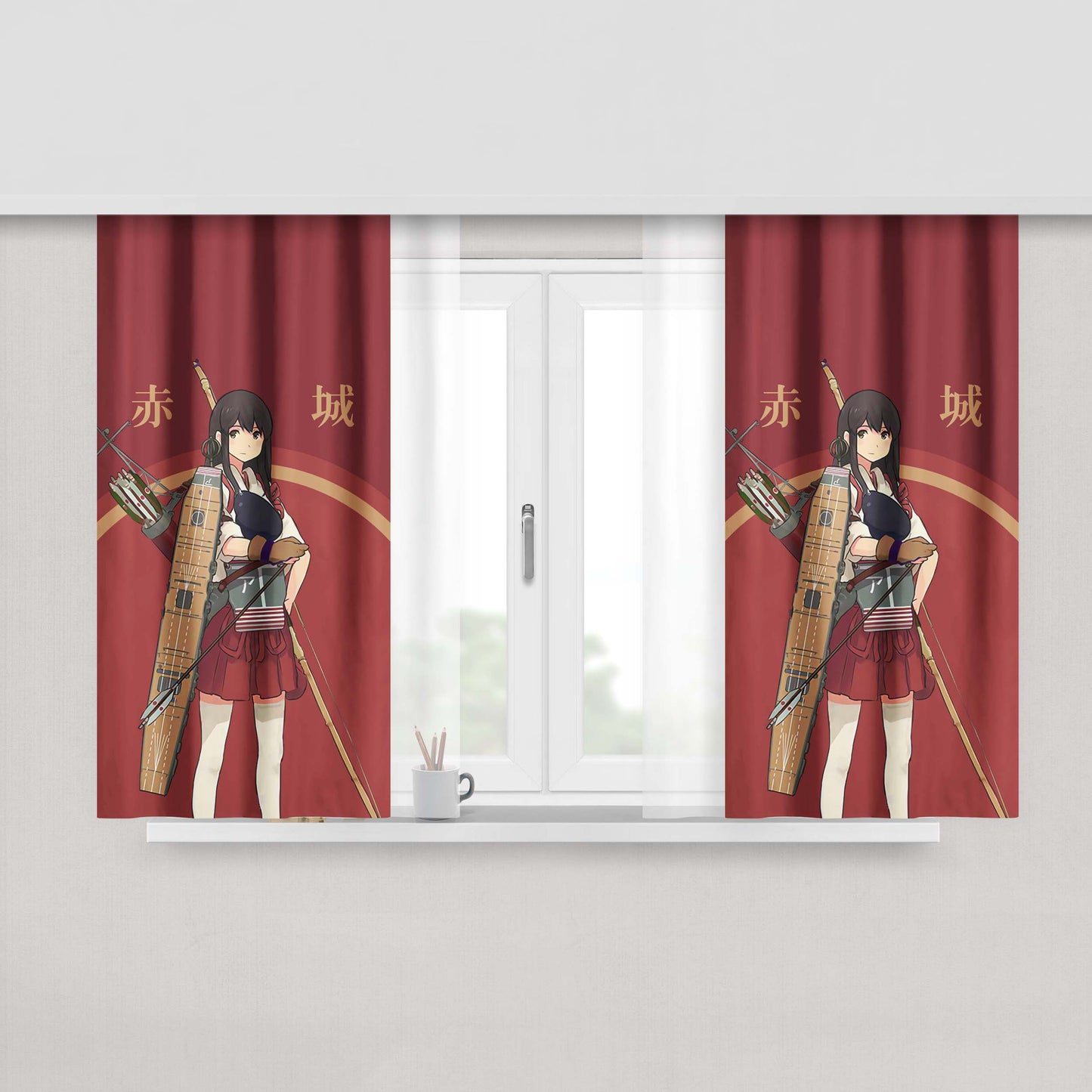 Akagami Shanks Onepiece Face Fabric Window Curtains