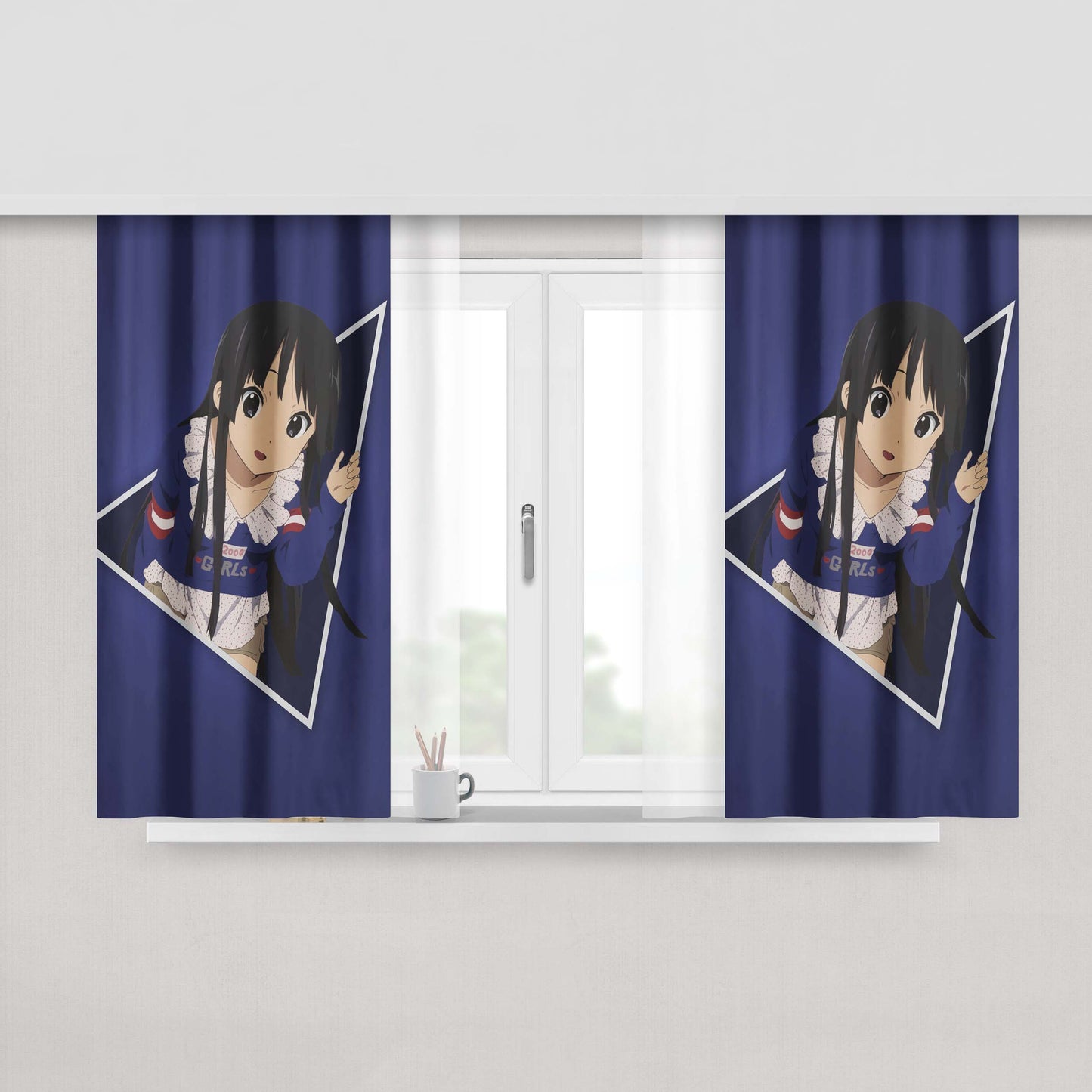 Akiyama Mio V2 Peach Skin Window Curtains
