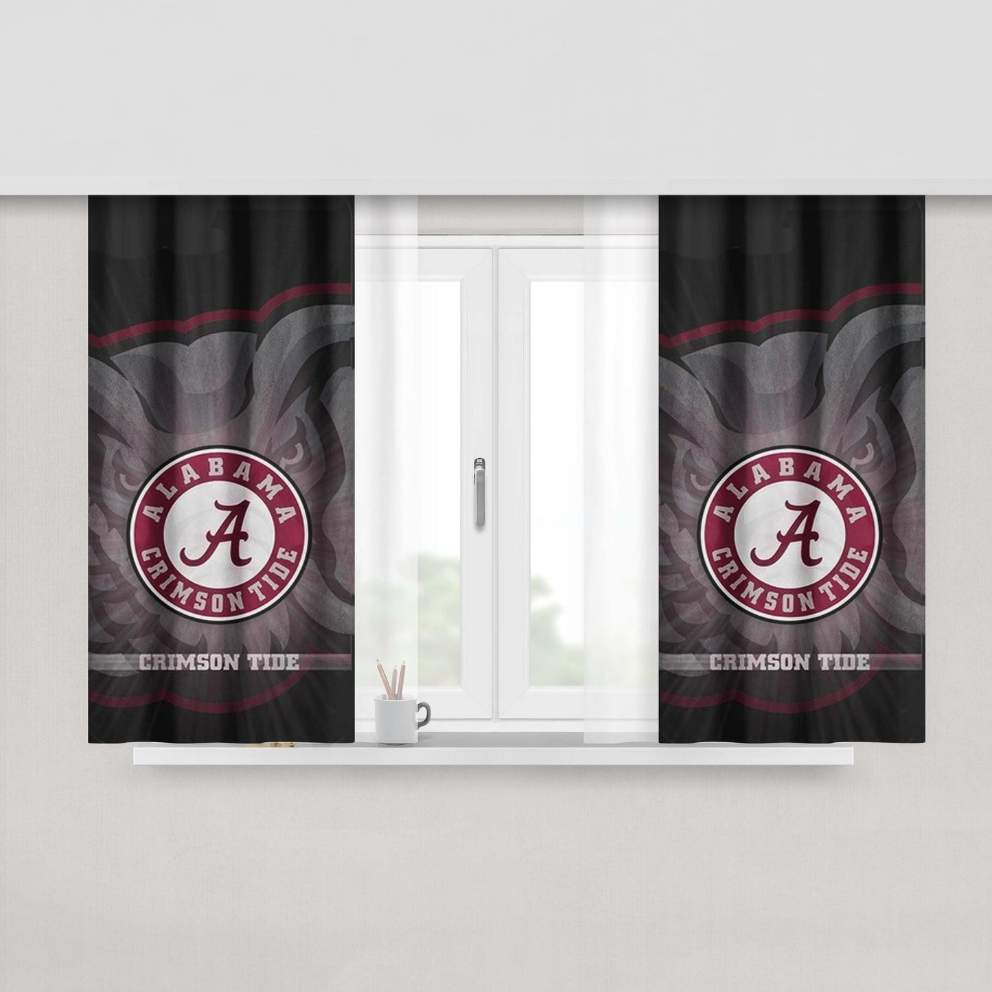 Alabama Crimson Tide Home Peach Skin Window Curtains