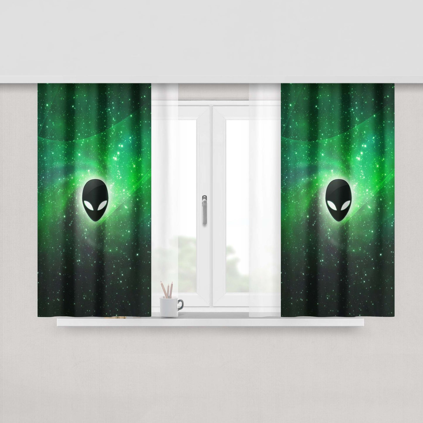 Alien Vs Predator Peach Skin Window Curtains