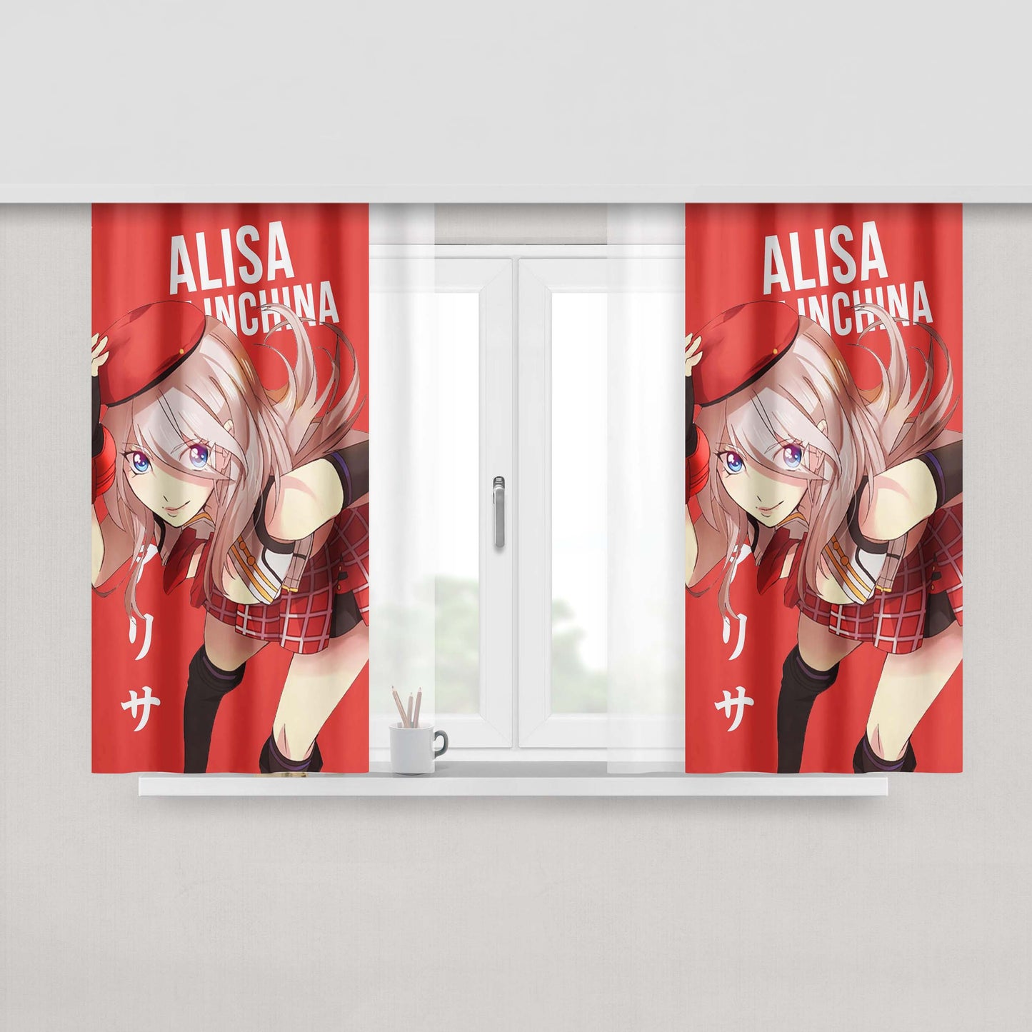 Alienware Technology Peach Skin Window Curtains