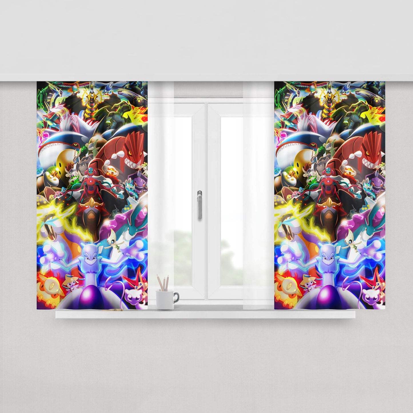 All Kind Sticker Emoticon Peach Skin Window Curtains