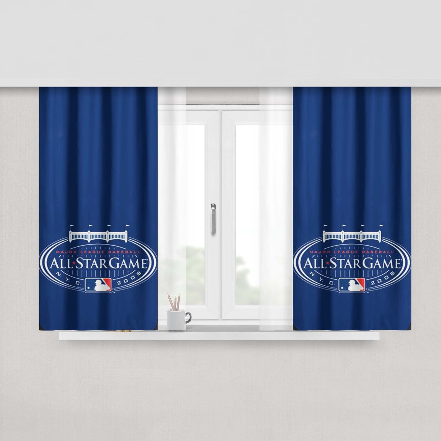 All Star Celebration Peach Skin Window Curtains