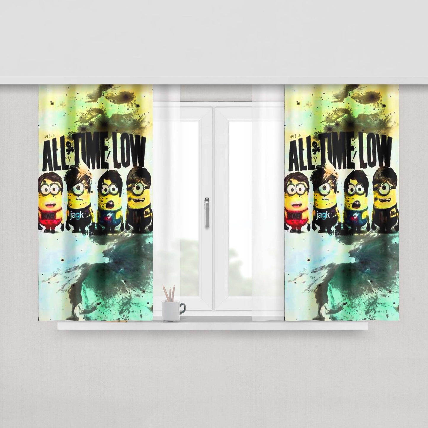 All Time Low Love In Future Times Band Peach Skin Window Curtains